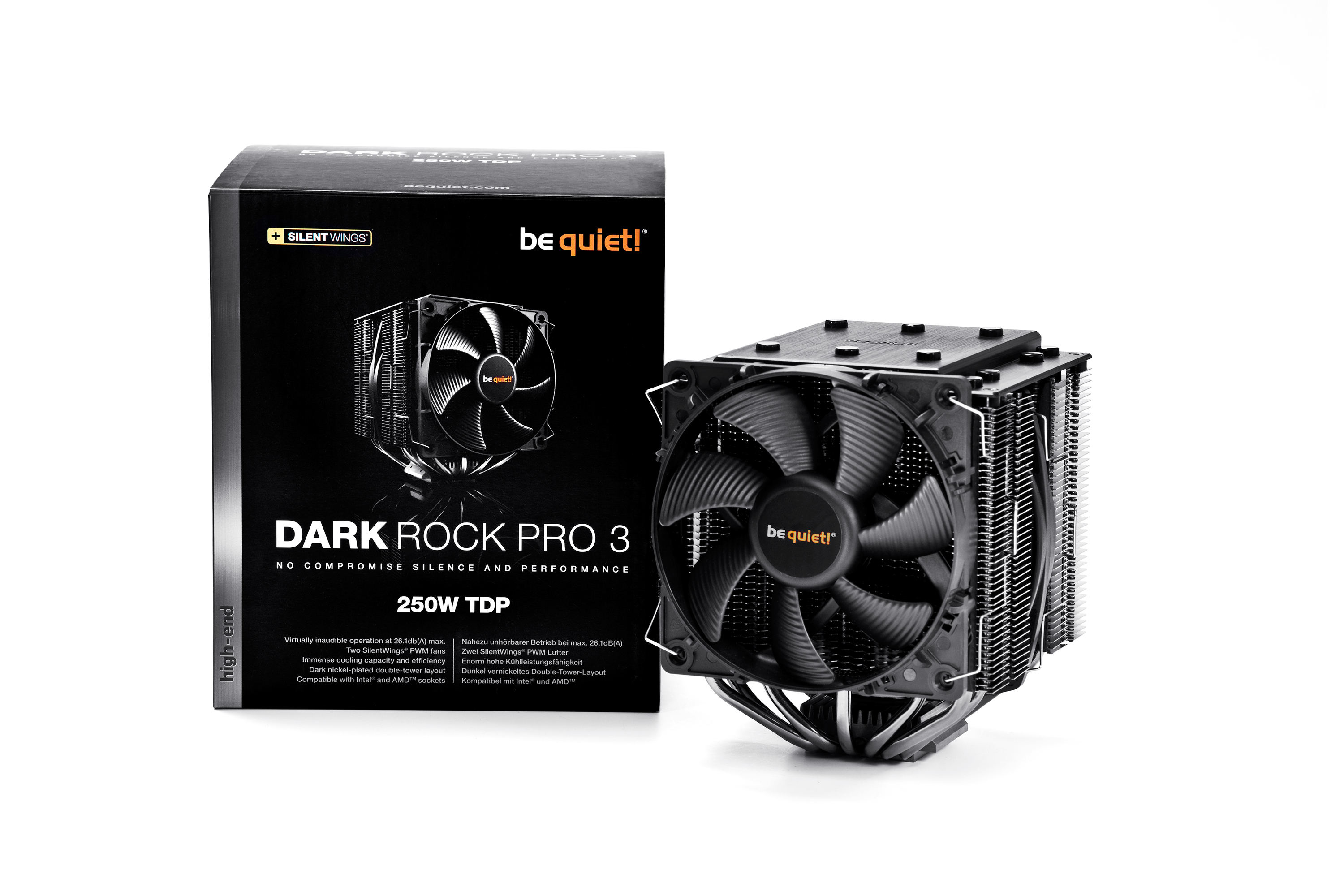 Scatola nera con un dissipatore e ventola, DARK ROCK PRO 3, marchio be quiet!.