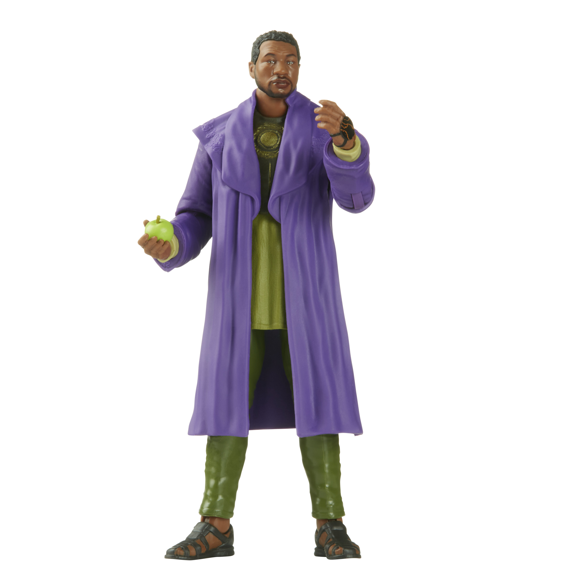 Parte trasera de una caja de figuras Marvel Legends, que representa al Agente Jimmy Woo con accesorios.