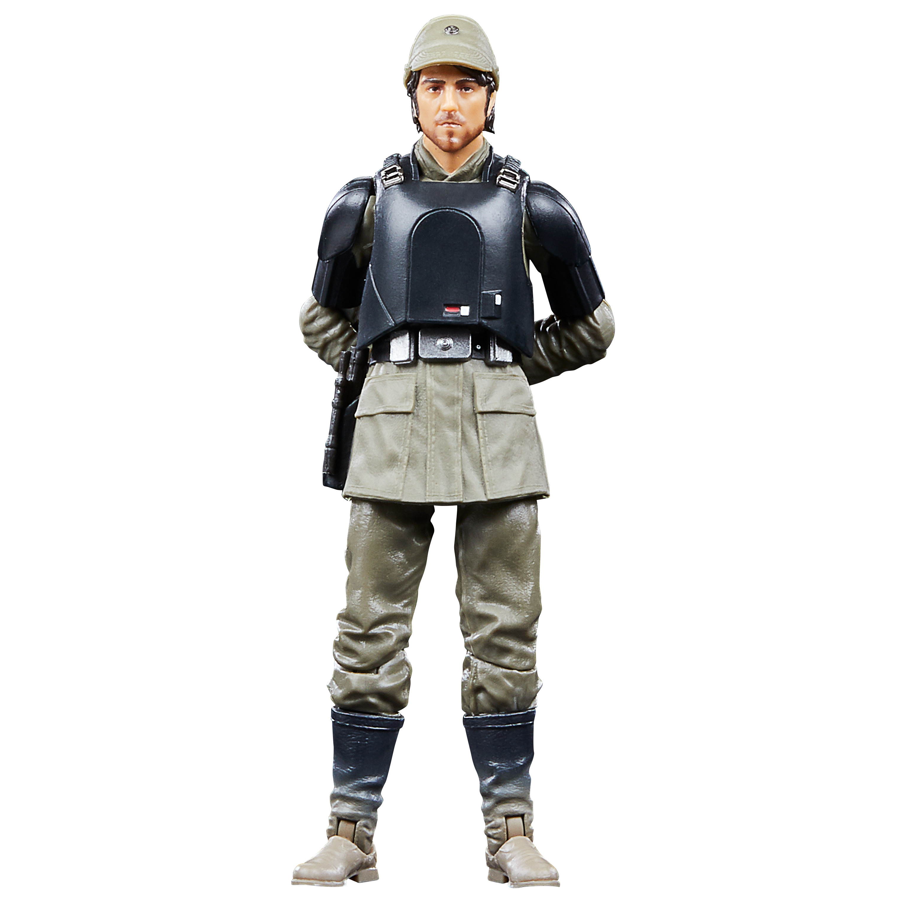 Ufficiale imperiale di Star Wars in uniforme, in piedi, mani dietro la schiena.