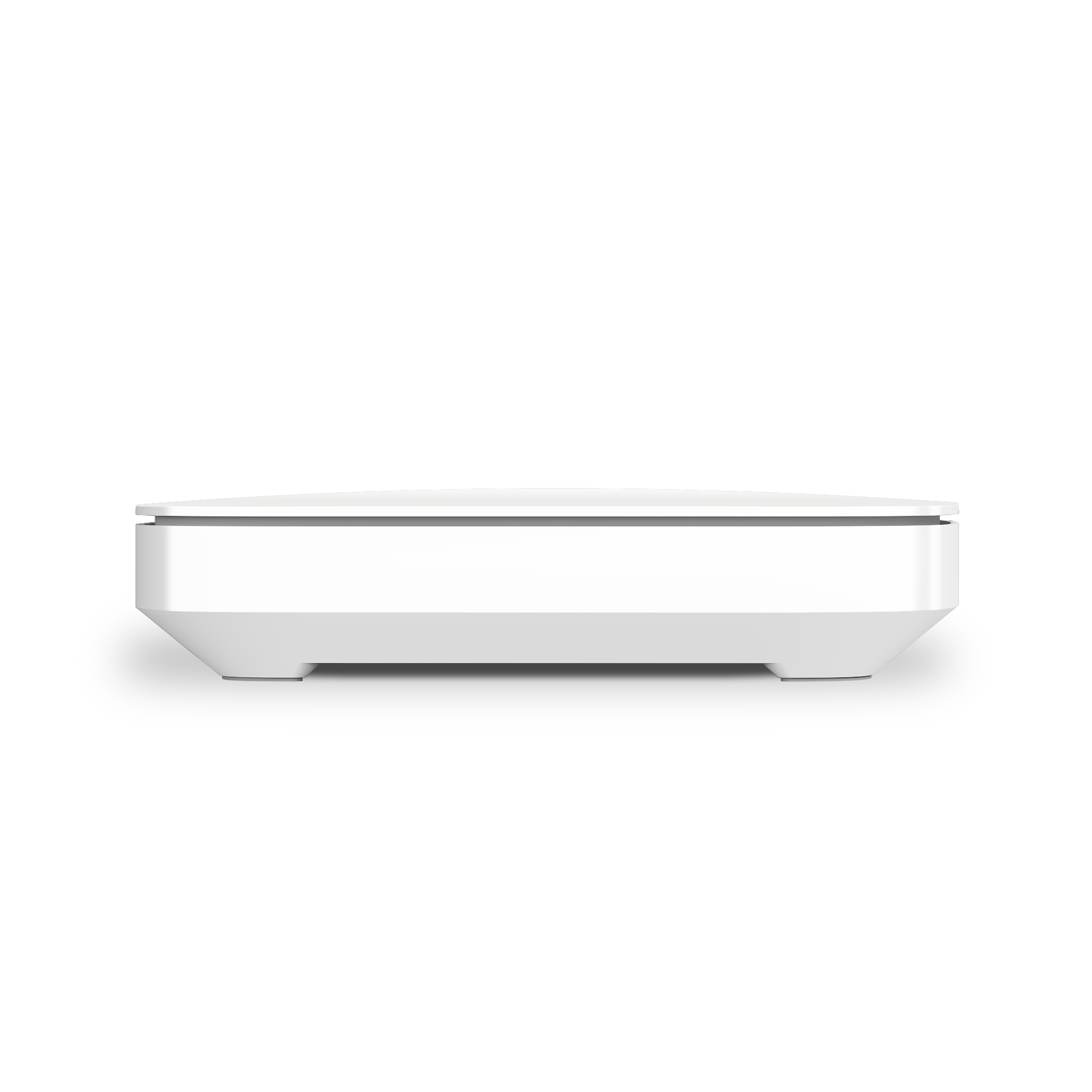 Dispositivo blanco rectangular con parte superior plana y lados angulados.