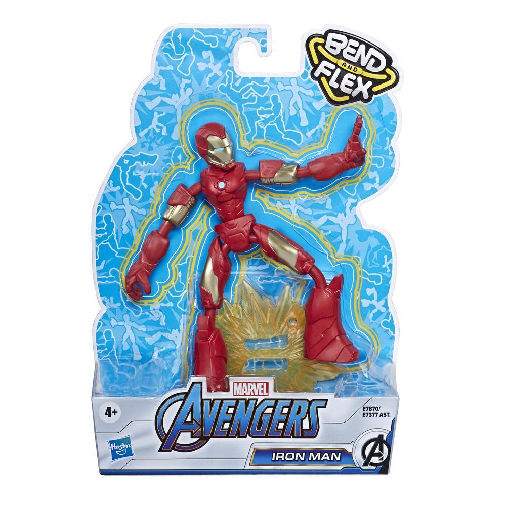 Una action figure di Iron Man dei Marvel Avengers in un blister.