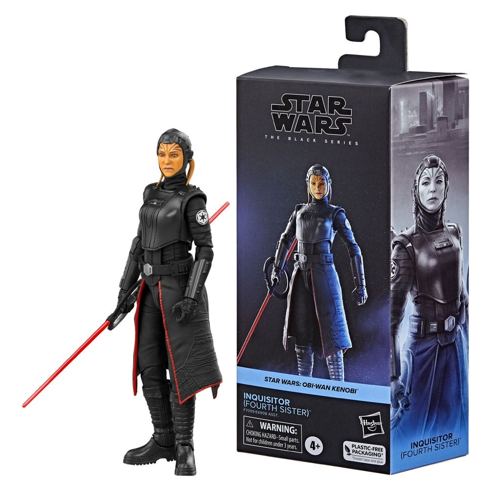 Action figure di Inquisitor (Quarta Sorella) con una spada laser rossa. Costume nero.