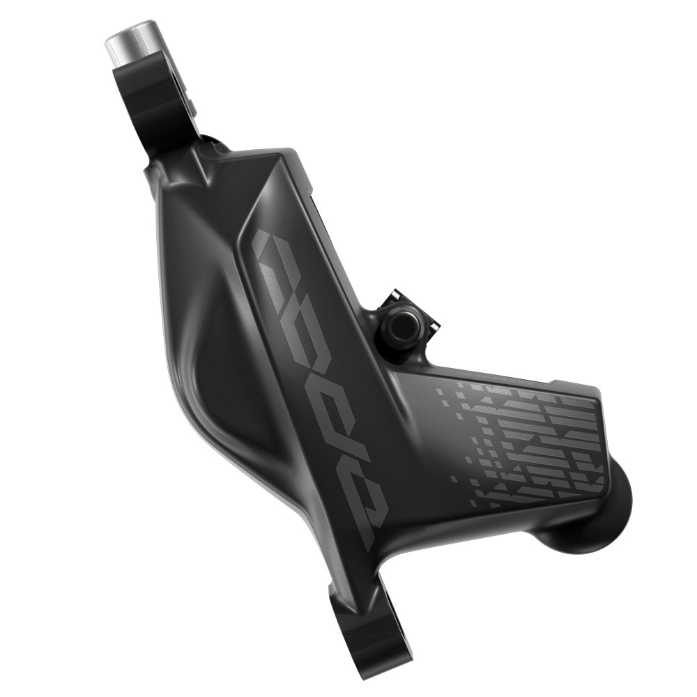 Czarna dźwignia hamulca rowerowego z marką SRAM, widok z boku.