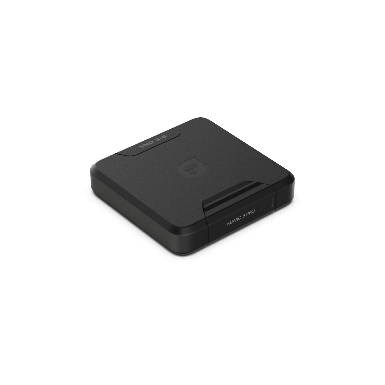 Czarne kwadratowe urządzenie z napisem 'VNO 3.5' u góry. Białe tło.