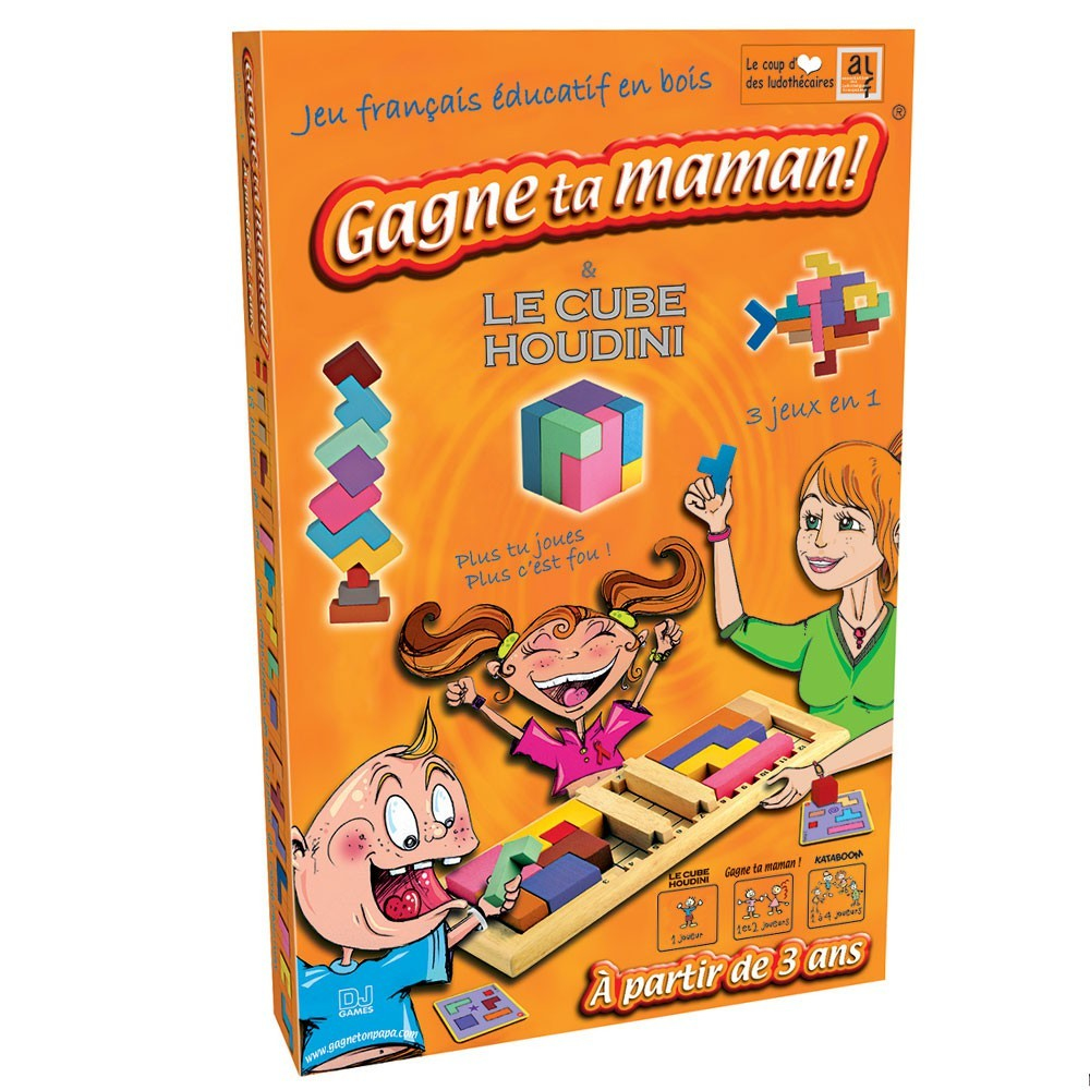 Pudełko gry planszowej z postaciami z kreskówek i tekstem w jasnej pomarańczowo-żółtej kolorystyce.