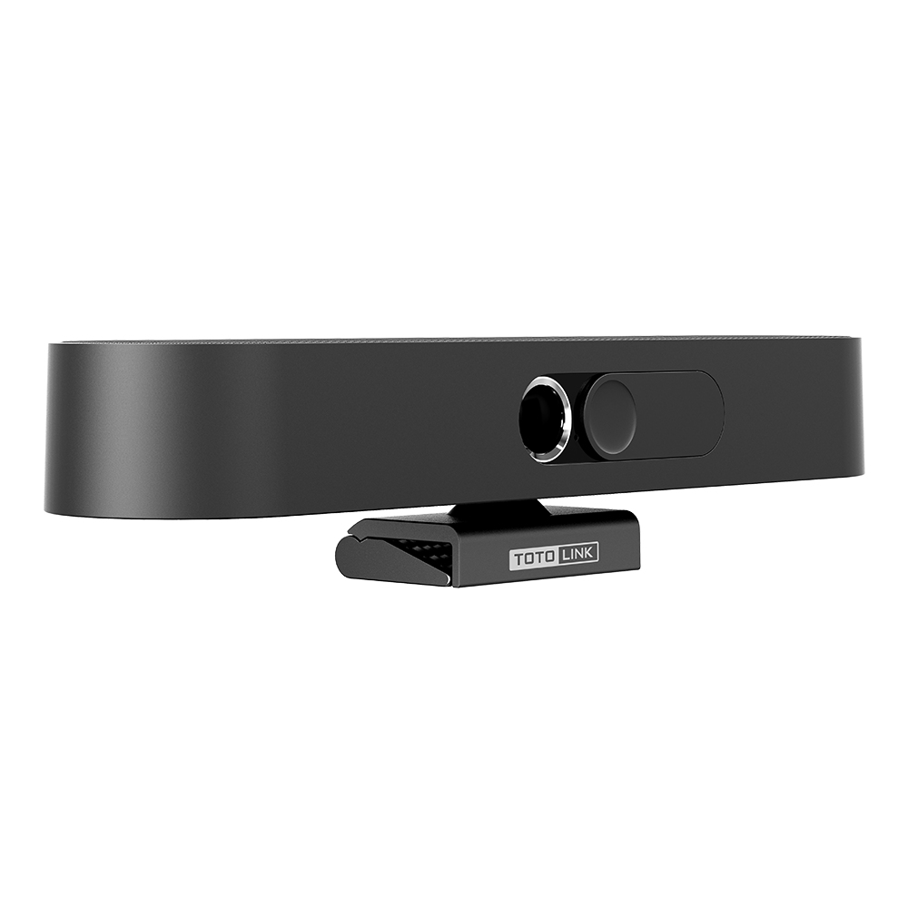 Webcam TOTO LINK nera con base nera.