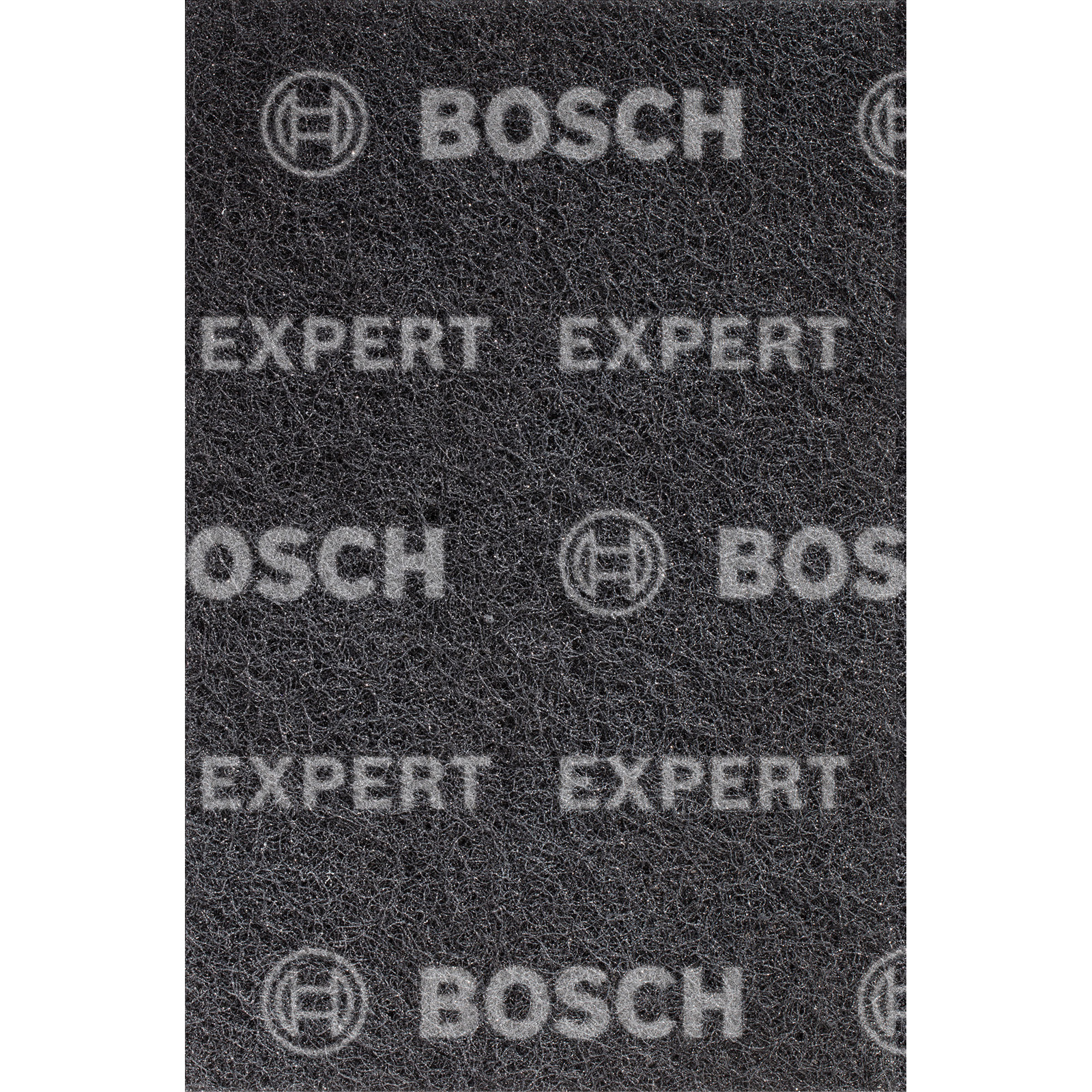 Arkusz szlifowania Bosch Expert. Czarny z białym tekstem Bosch i Expert. Arkusz ma szorstką fakturę.