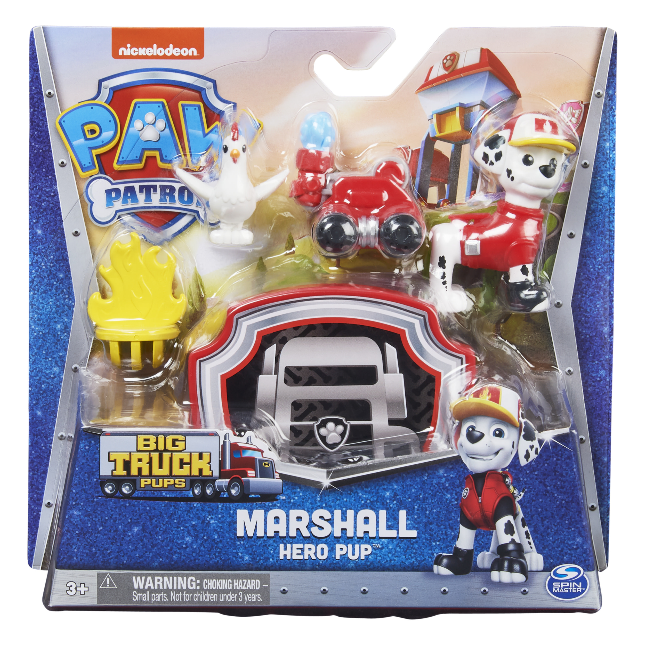 PAW Patrol Spielset: Marshall Figur, Truck, Hydrant und weiteres Zubehör.