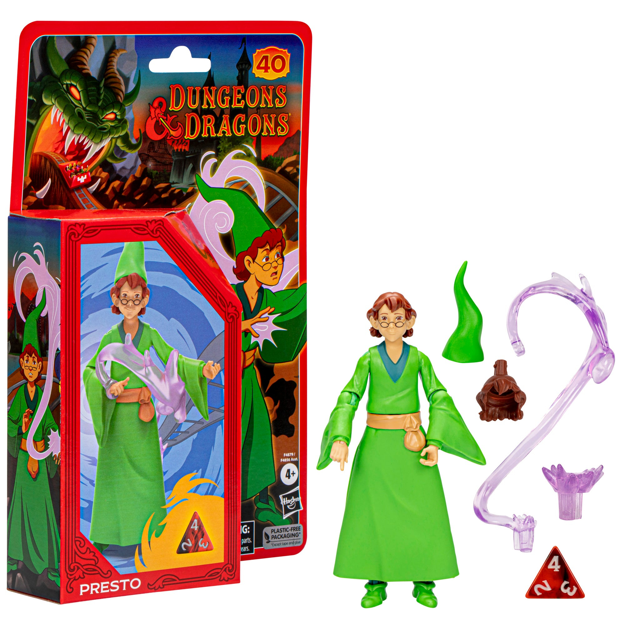 Presto Actionfigur von Dungeons & Dragons mit Zubehör, in Verpackung.