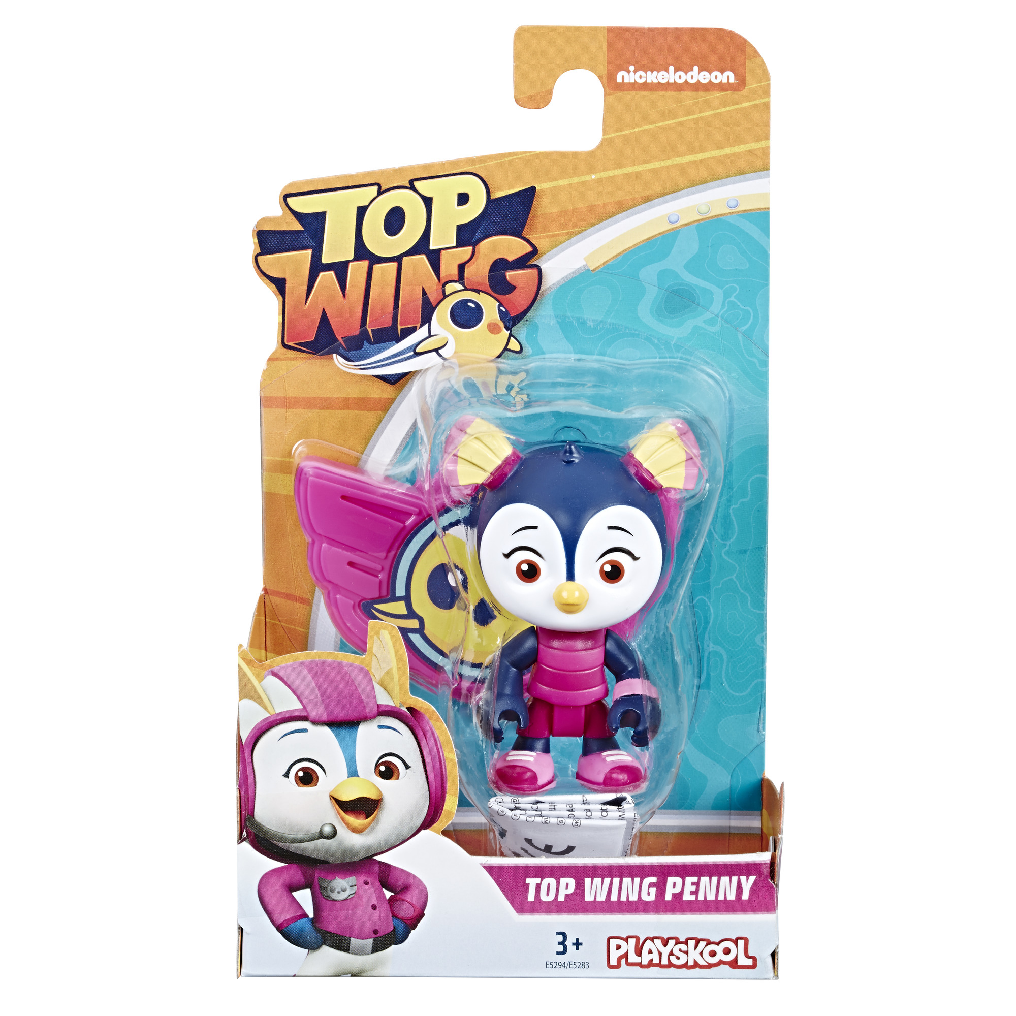 Figura de acción de Top Wing Penny en embalaje. La figura está en una pose dinámica y lista para volar.