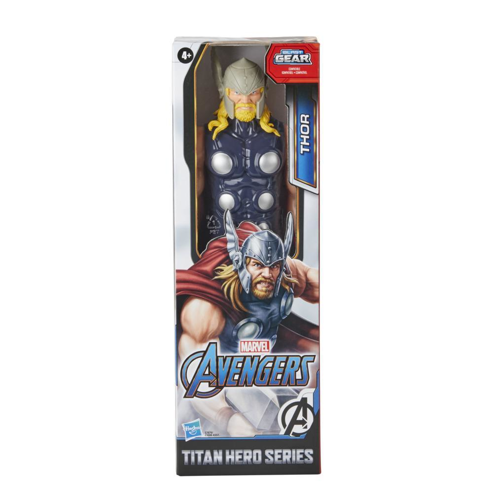 Un giocattolo Thor confezionato della serie Titan Hero, con un'immagine di Thor sulla scatola.