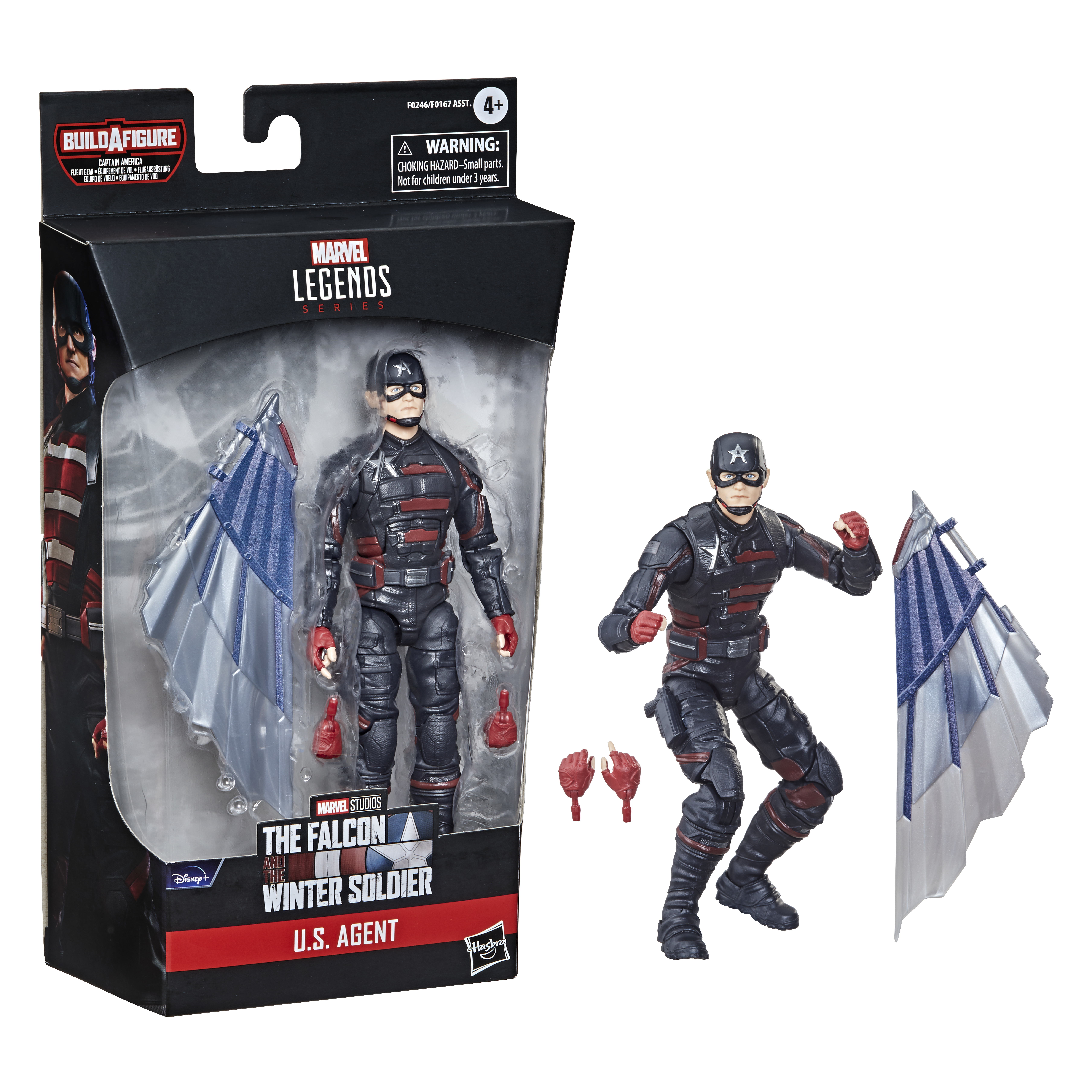 Action figure Marvel Legends del Soldato d'Inverno in scatola e fuori scatola con accessori.