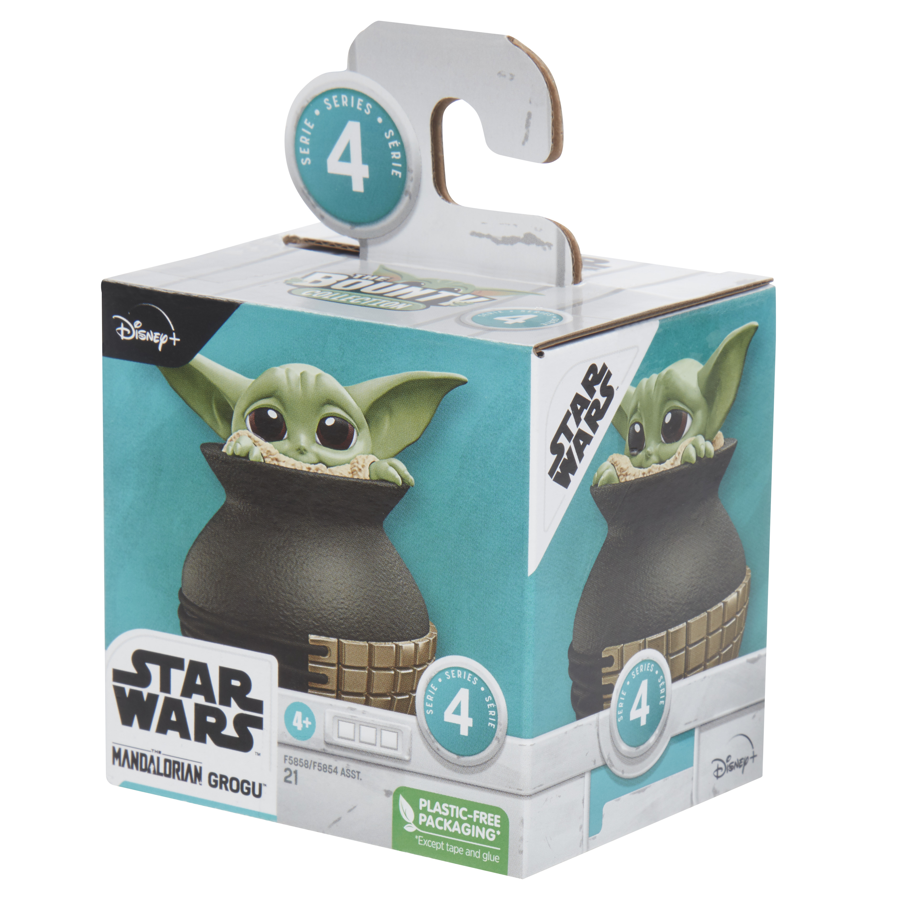 Figura di Star Wars Grogu in una scatola con il marchio serie 4.