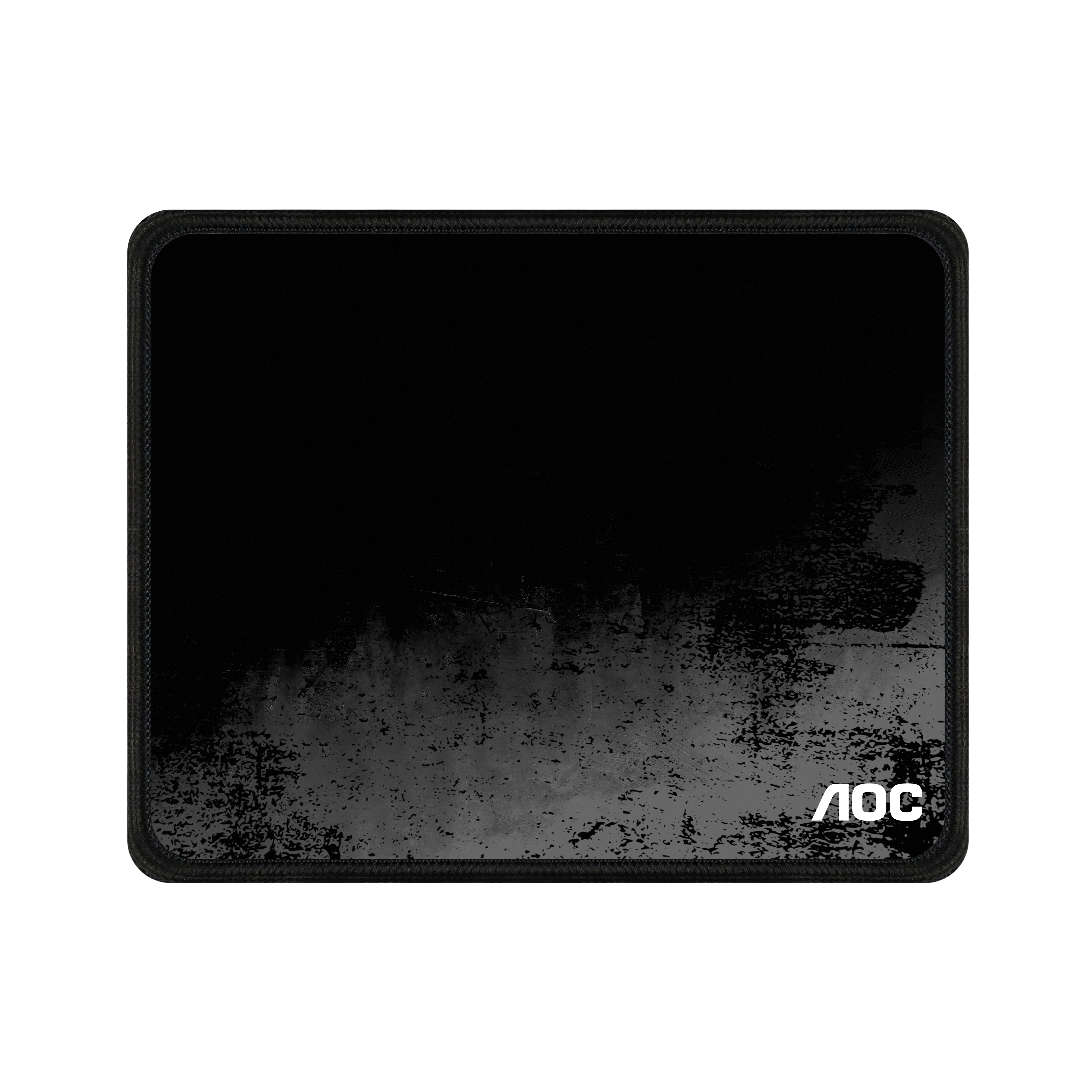 Czarna podkładka pod mysz z białym logo AOC. Powierzchnia teksturowana.