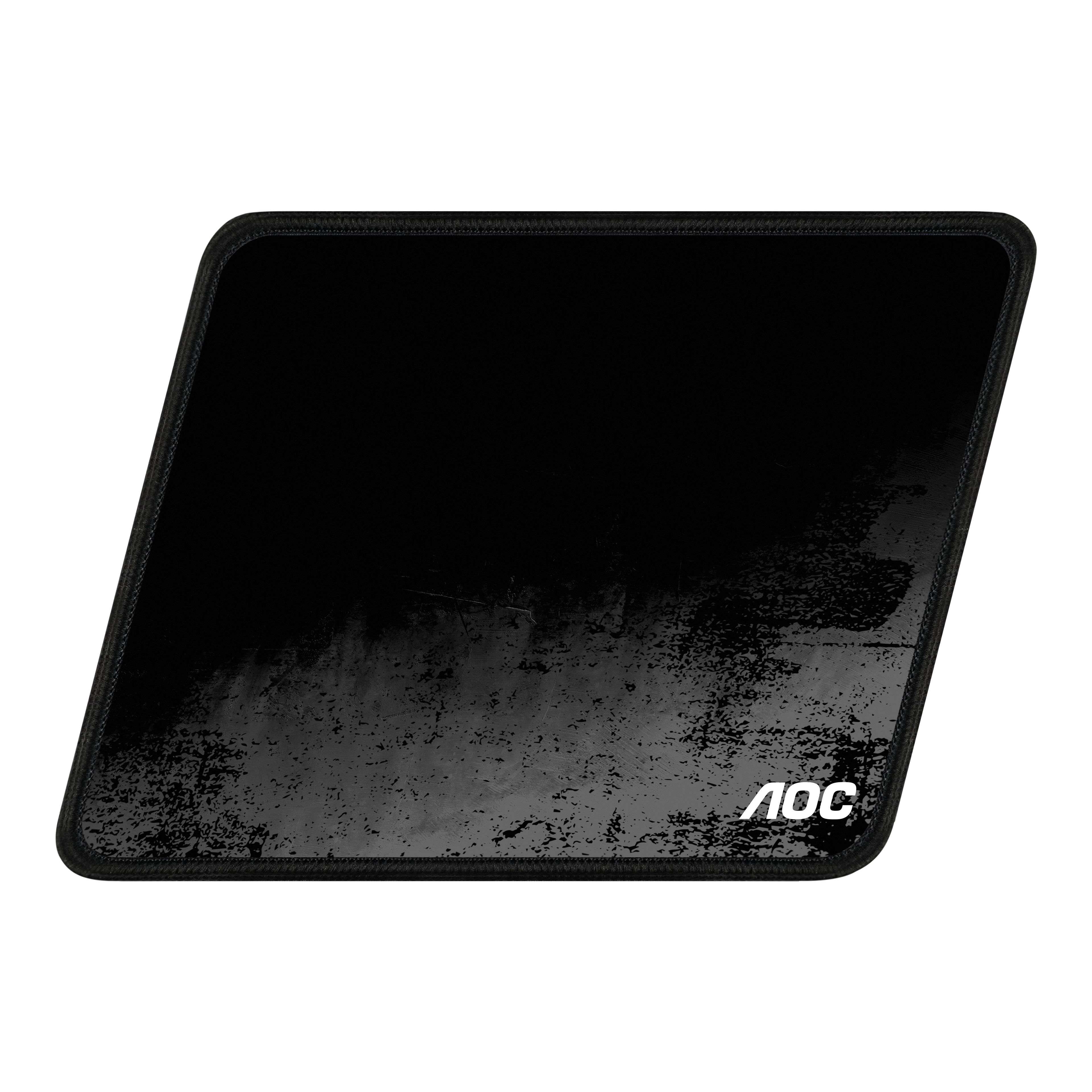 Czarna podkładka pod mysz AOC z białym logo AOC i teksturowaną powierzchnią.