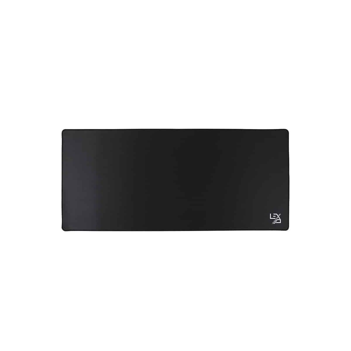 Tappetino per mouse rettangolare nero con il logo Lexip, su sfondo bianco. Semplice e minimalista.