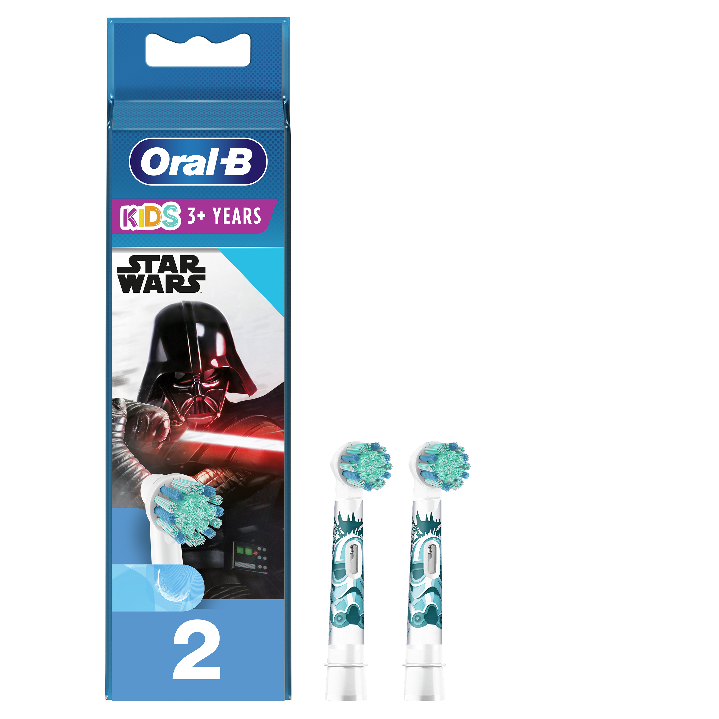 Testine Oral-B Star Wars Kids, scatola con Darth Vader, due testine.