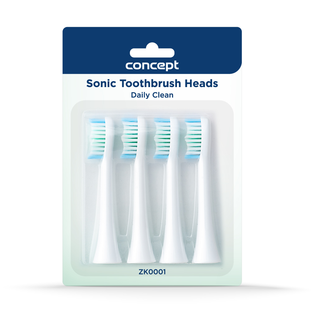 A Concept Sonic Toothbrush Heads pack on a white background, with four heads.