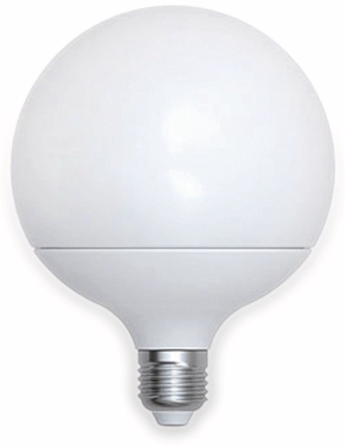 Una lampadina bianca a forma di globo con una base standard.
