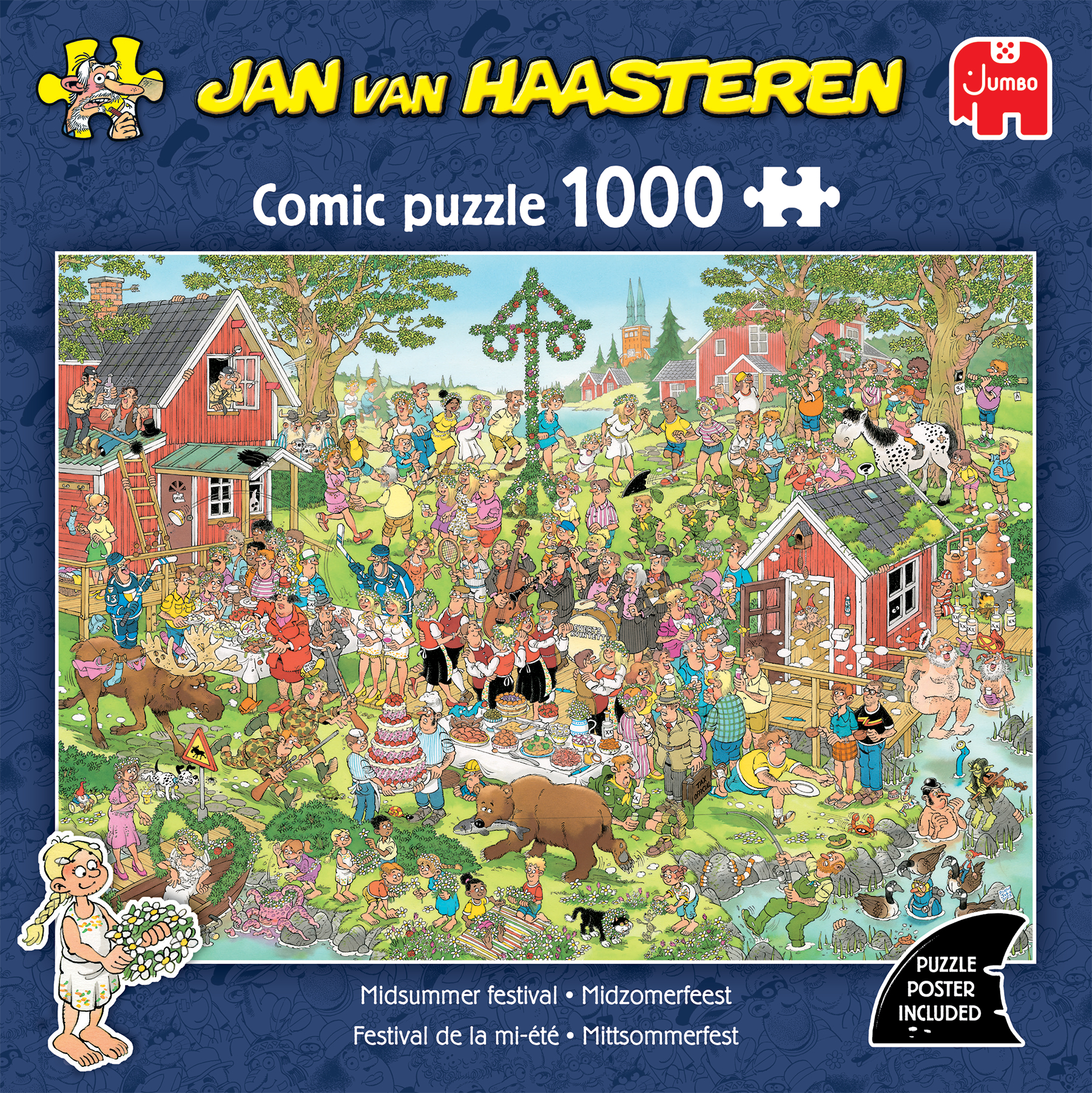 Jan van Haasteren puzzle box. It is a comic puzzle with many people in a midsummer festival.