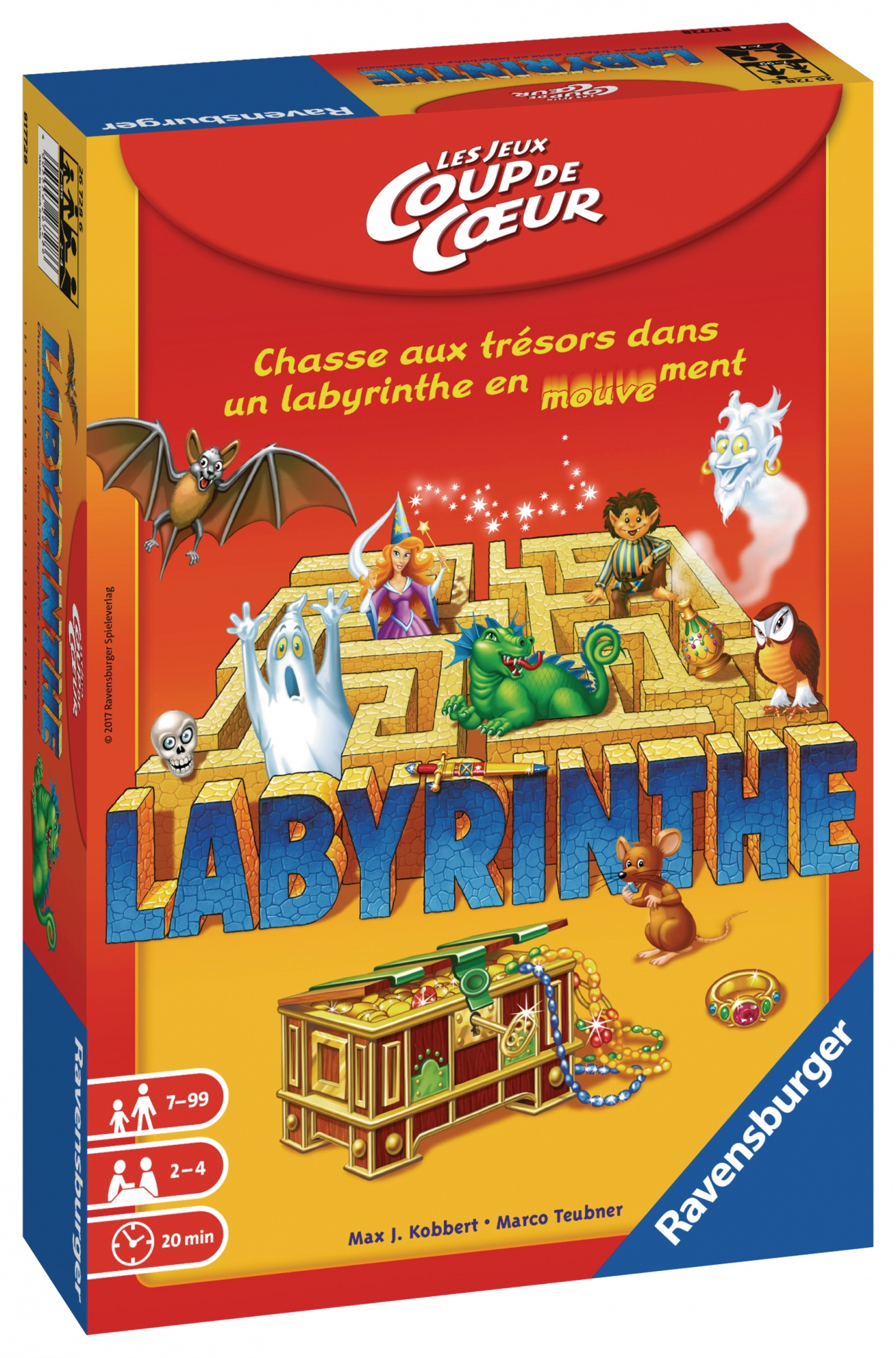 Pudełko z puzzlami o tematyce poszukiwania skarbów. Zawiera labirynt, duchy i inne postacie.