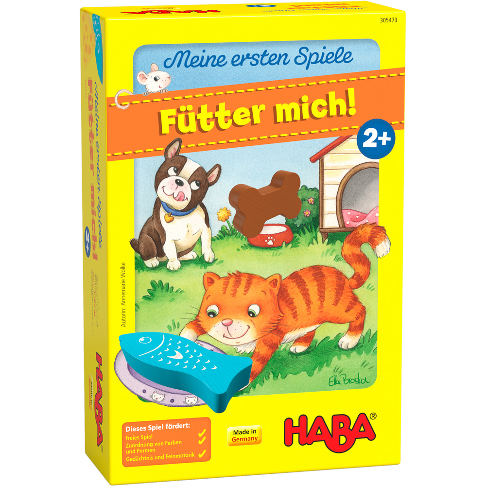 Spielbox. Zwei Hunde, eine Katze und ein Fisch auf dem Cover.
