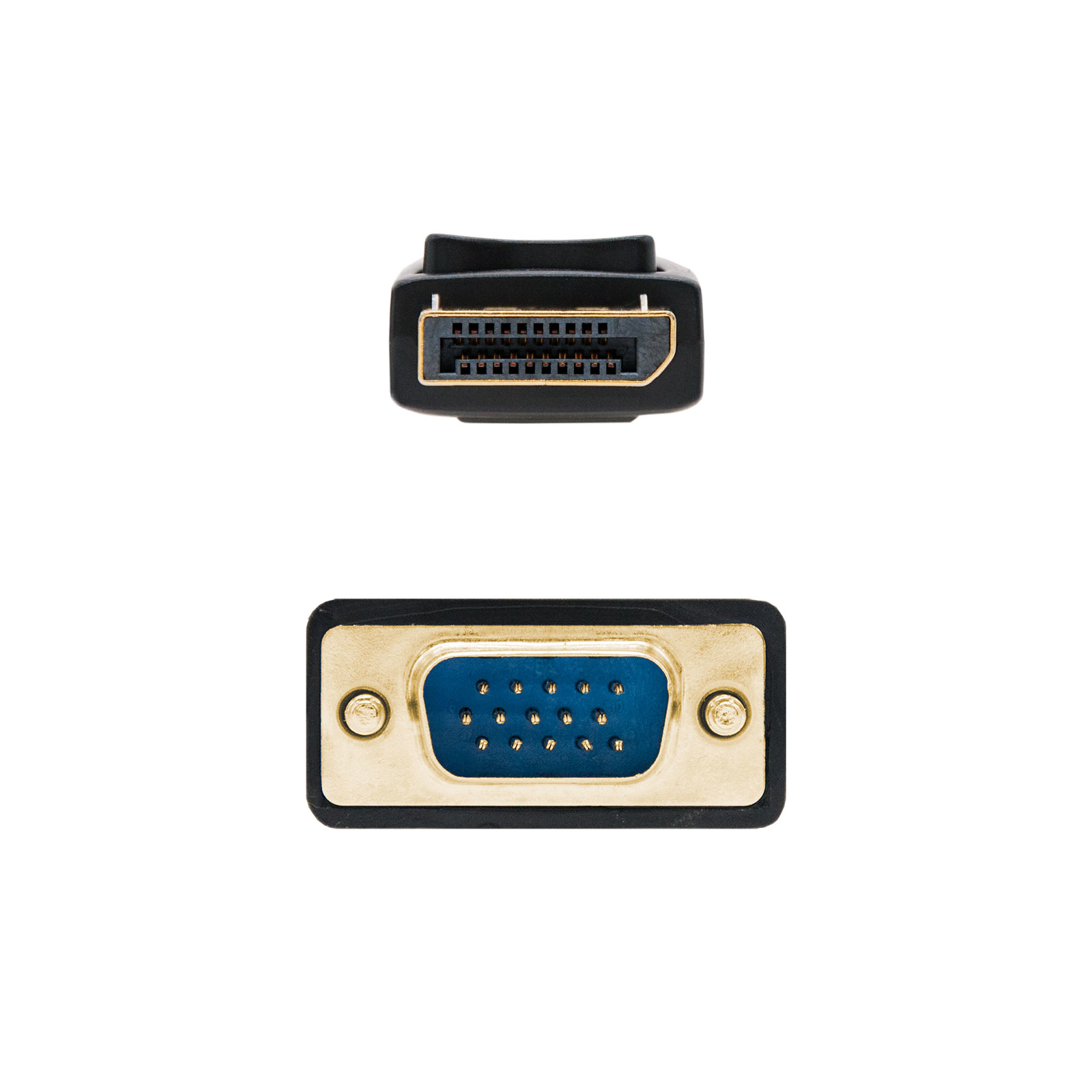 Dos conectores, un VGA y un DisplayPort.