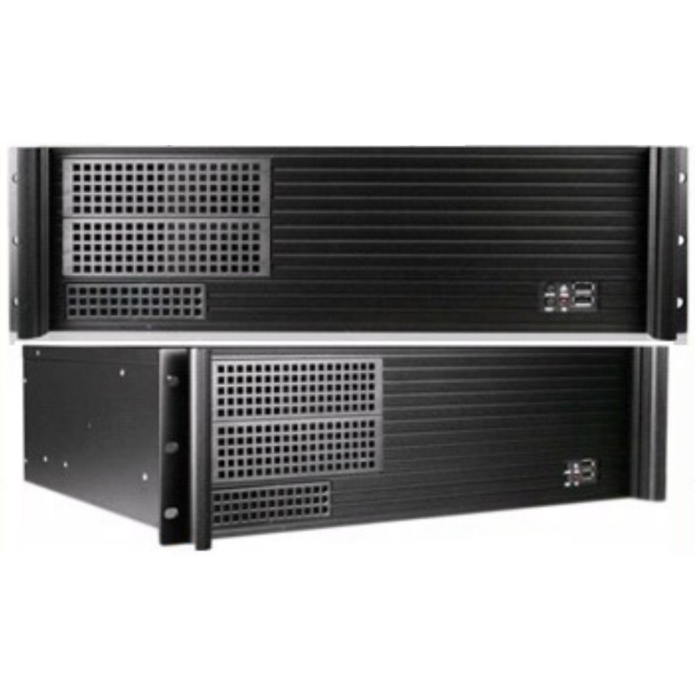 Due case server nere, una sopra l'altra. Ognuna ha fessure di ventilazione.