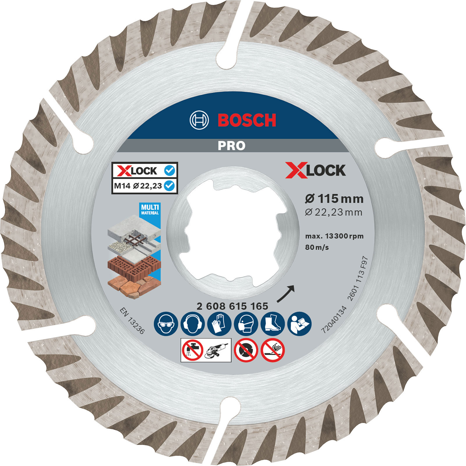 BOSCH 2608615165 X-Lock Standard For Universal 115 mm Elmas Kesici Disk