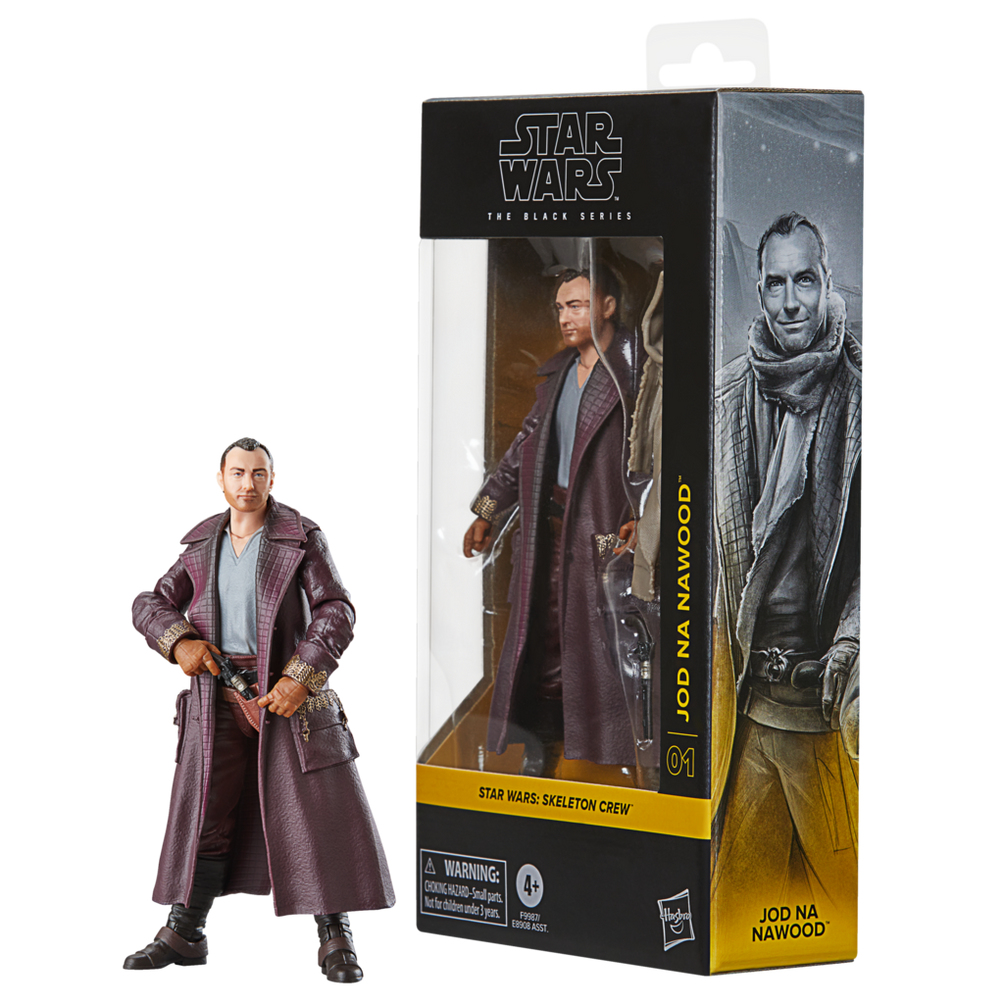 Star Wars aksiyon figürü Jod Nawood kutuda, kutunun dışında bir figür ile.