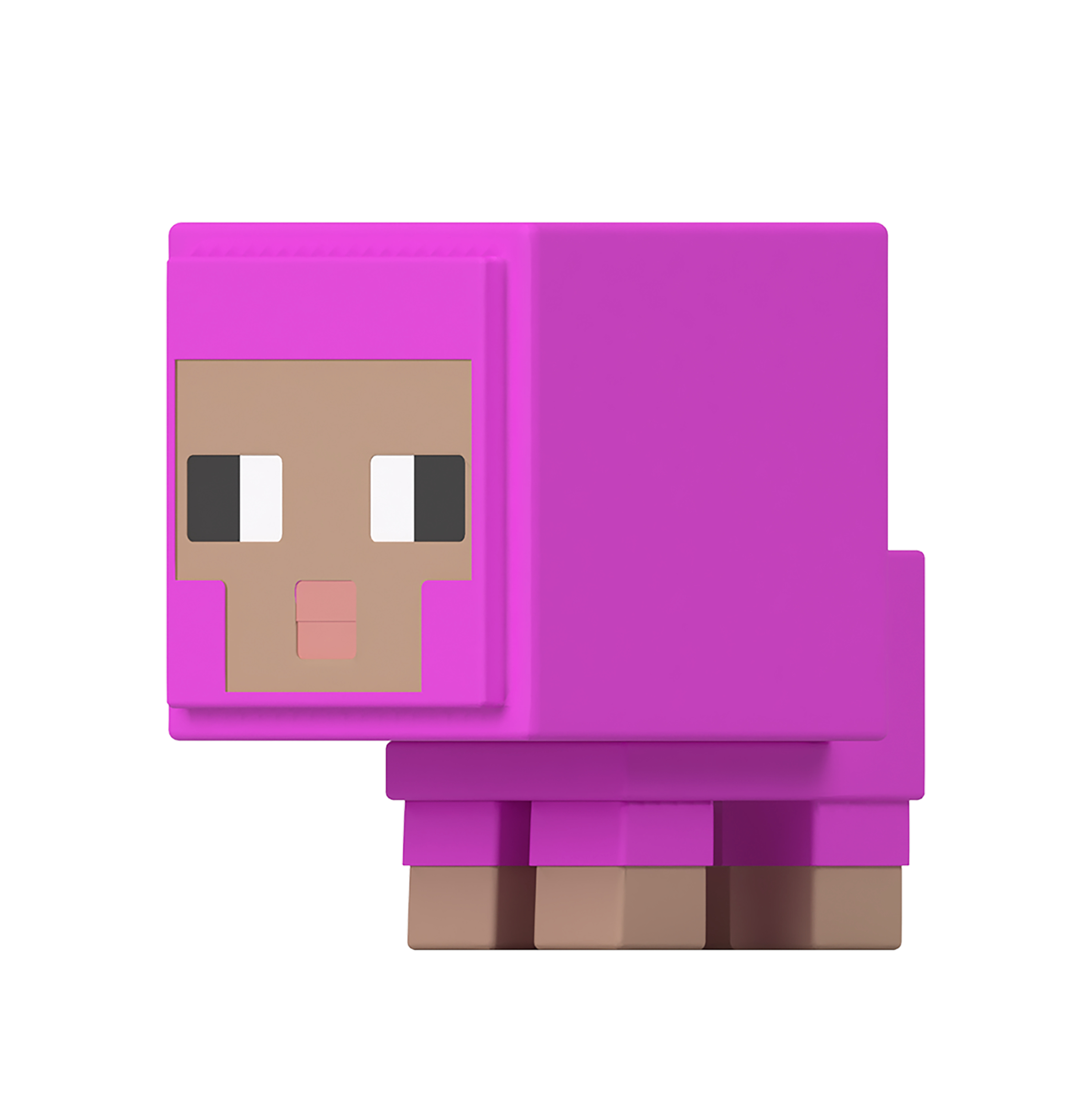 Różowa zabawka owca Minecraft na białym tle.