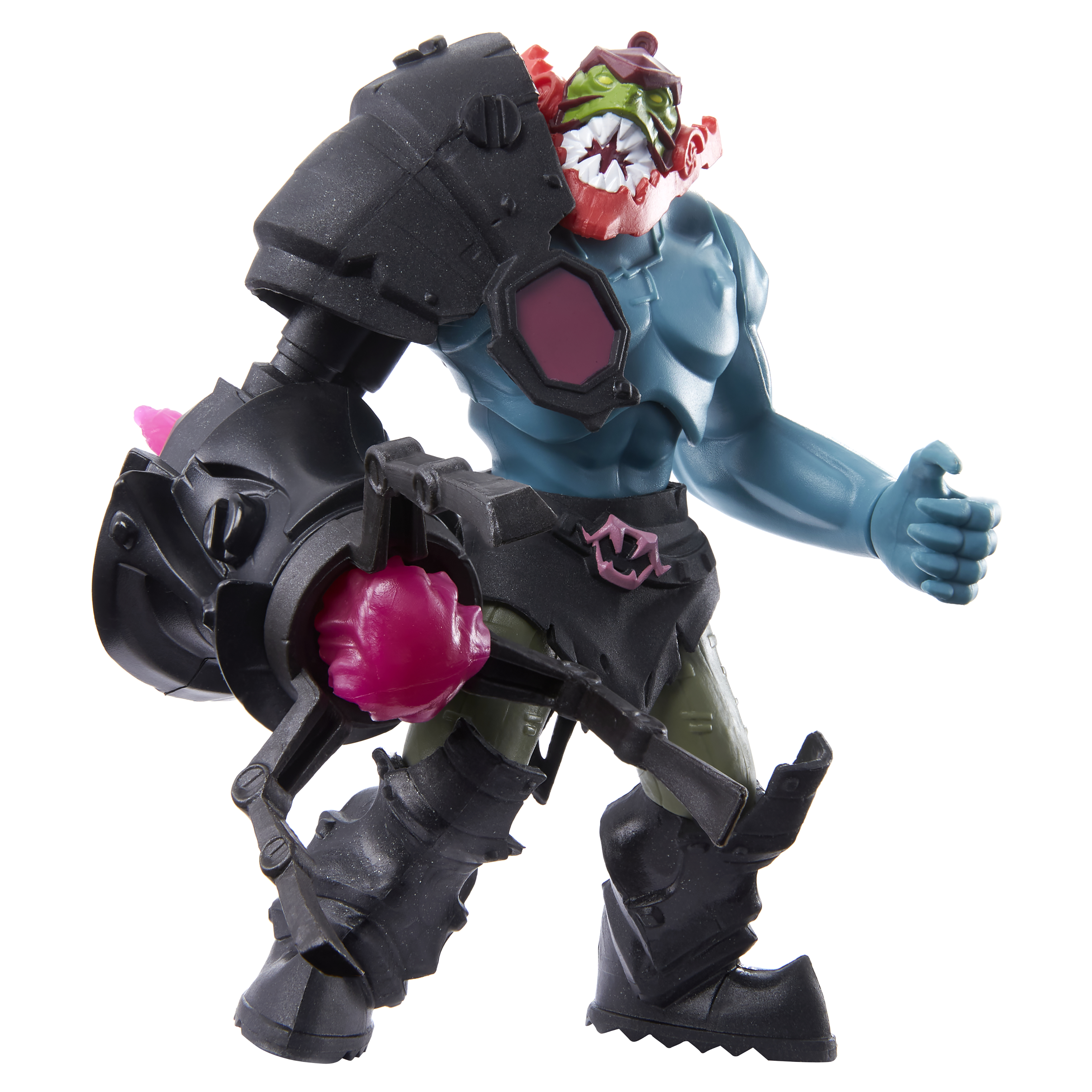 Eine Spielfigur eines Monsters mit einer großen Waffe.