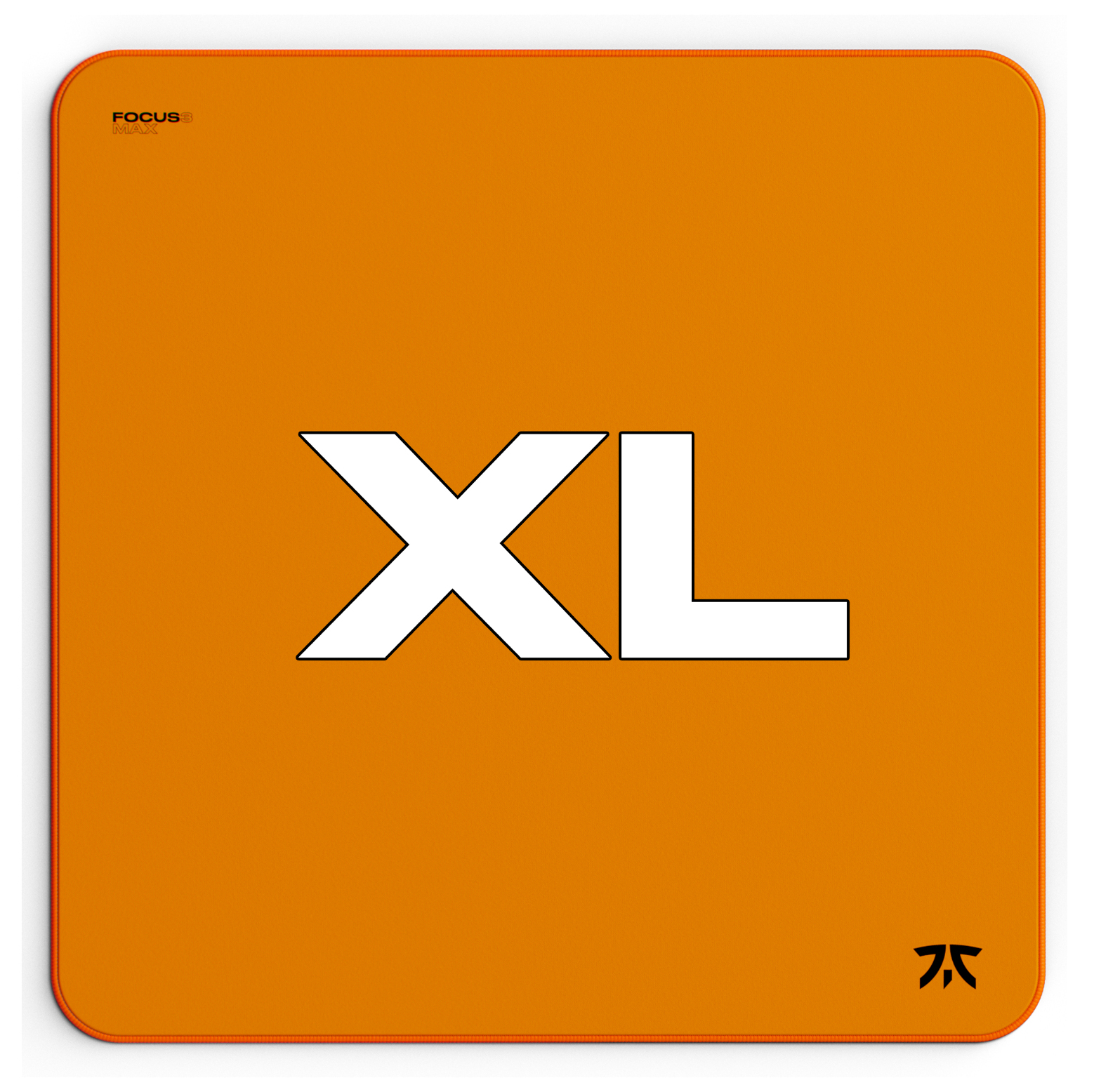 Pomarańczowa podkładka XL. Ma białe litery XL na środku.