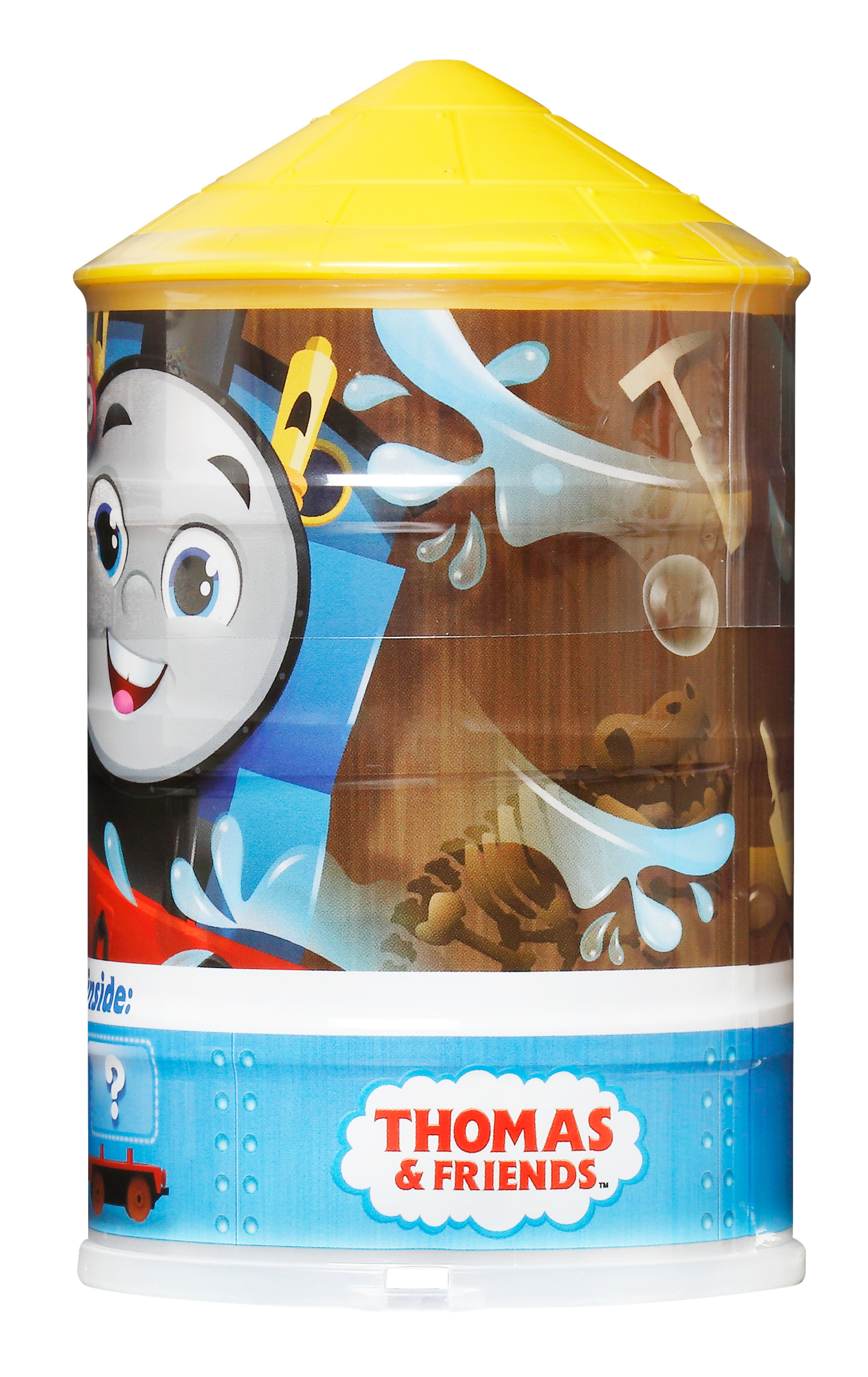 Thomas and Friends Verpackung mit einer Zugillustration und weißem Hintergrund.