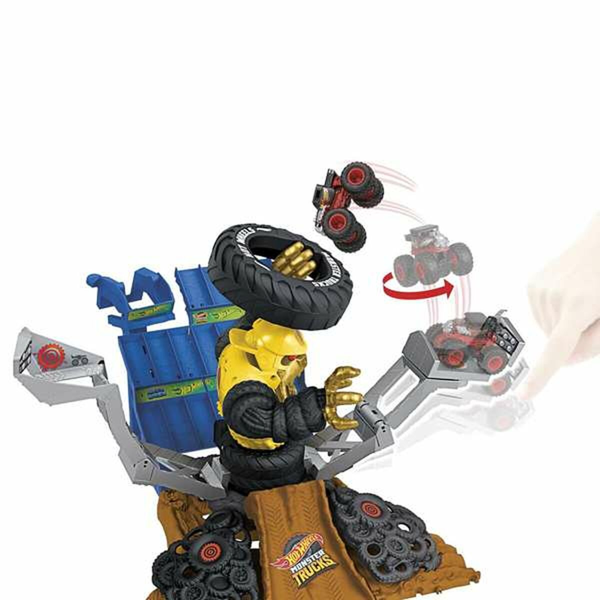 Hot Wheels Monster Trucks speelset. Voorzien van een monstertruck, een toren en een helling, met actie.