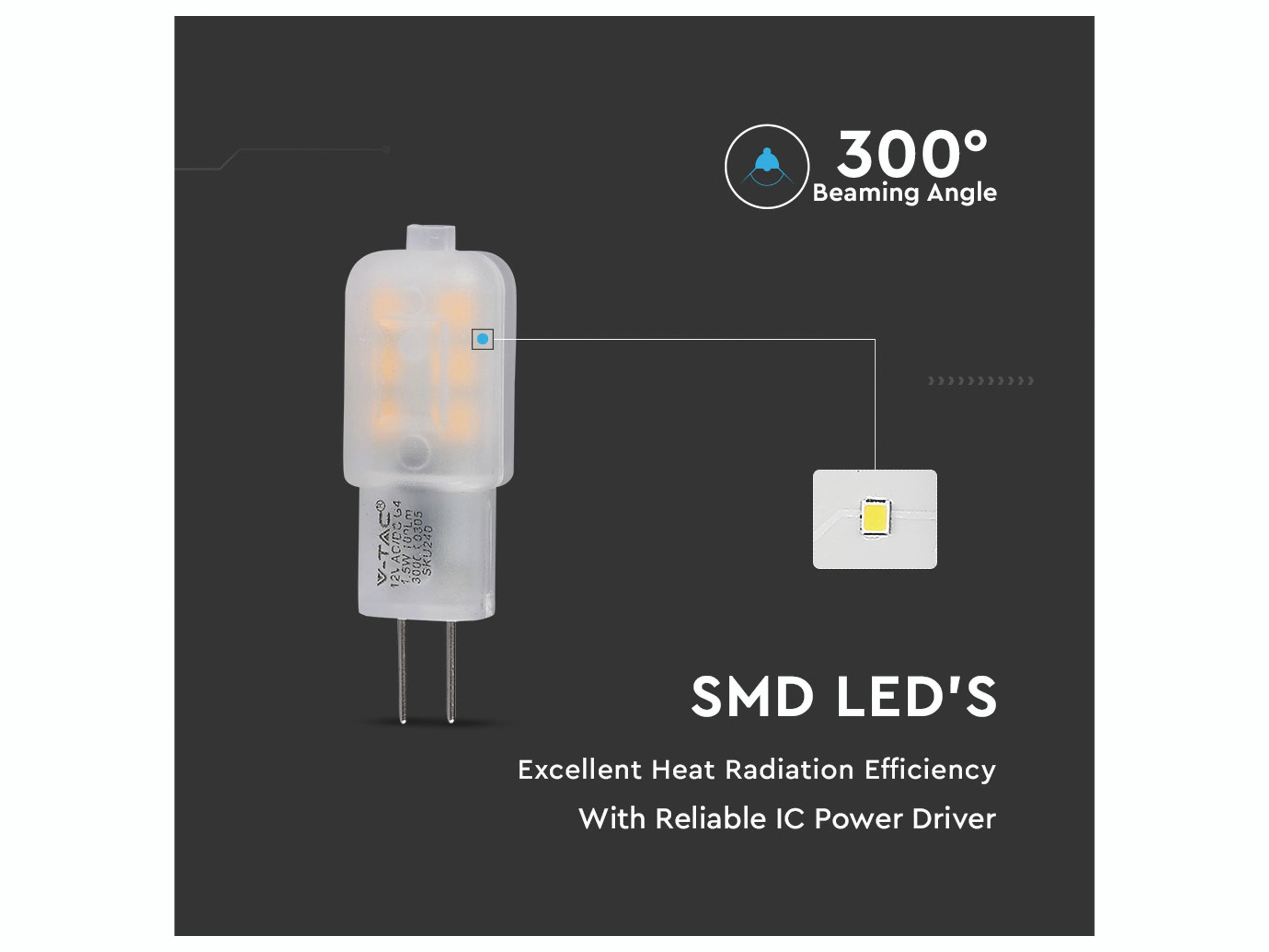 Lampadina a LED con LED SMD, un involucro bianco e un diagramma con un angolo di fascio.