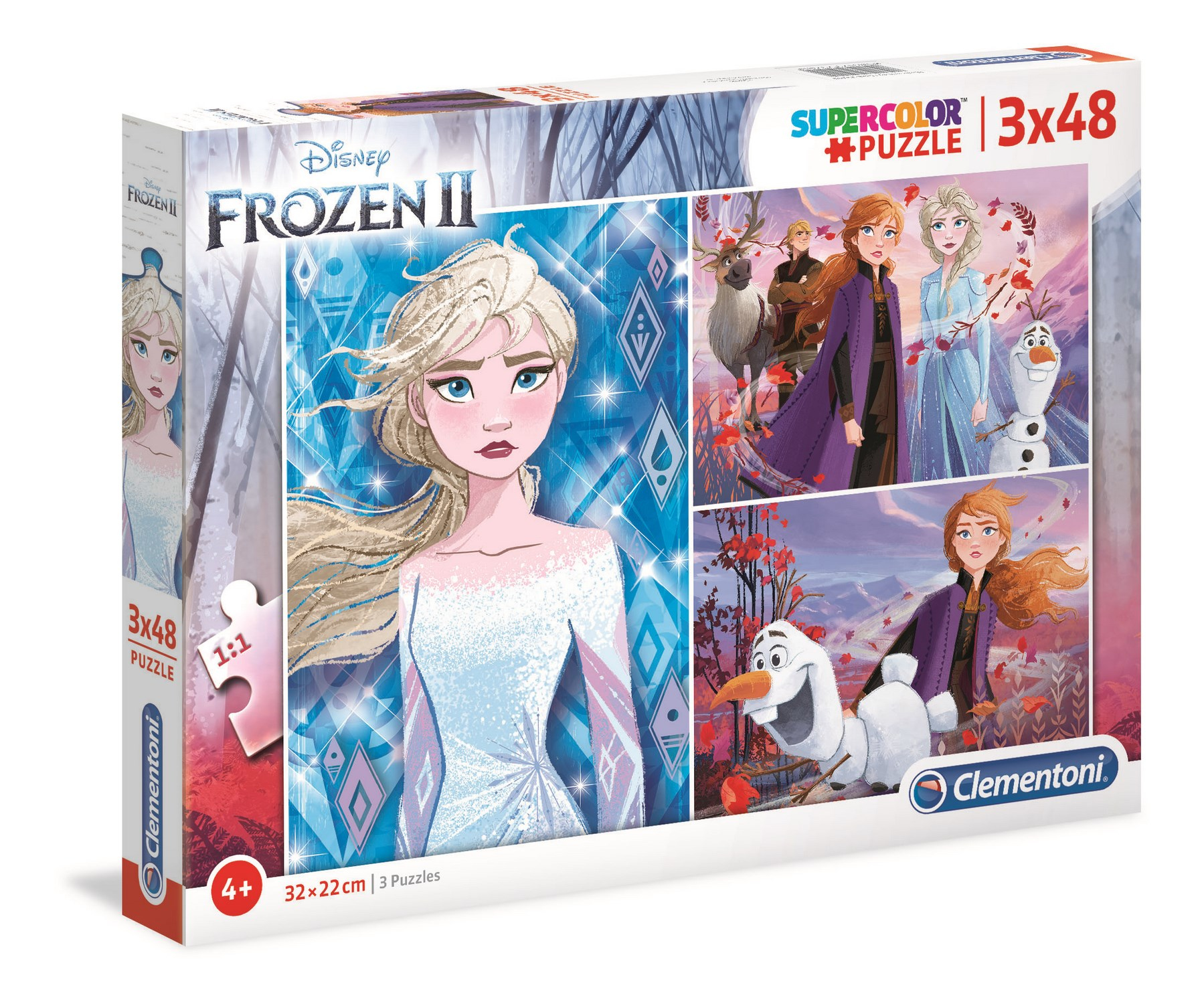 Pudełko z puzzlami Frozen II z postaciami.