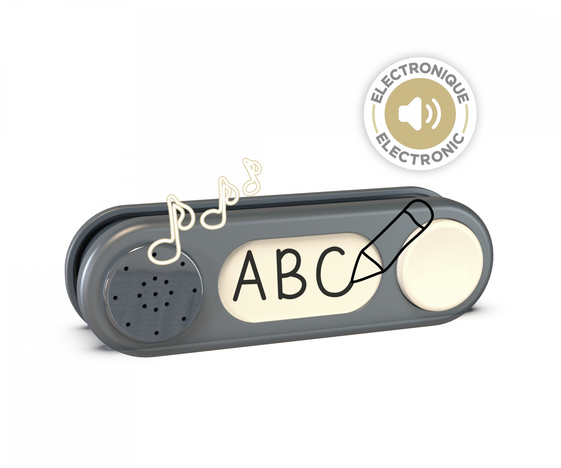 Zabawka z literami ABC i ołówkiem, z nutami.