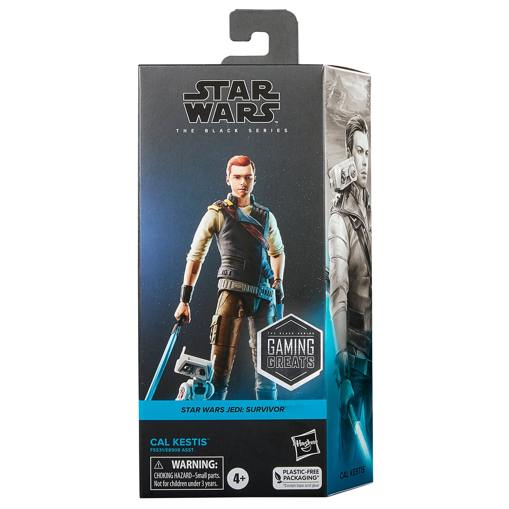 Scatola Star Wars Black Series, figura di Cal Kestis. La scatola presenta l'artwork del personaggio.