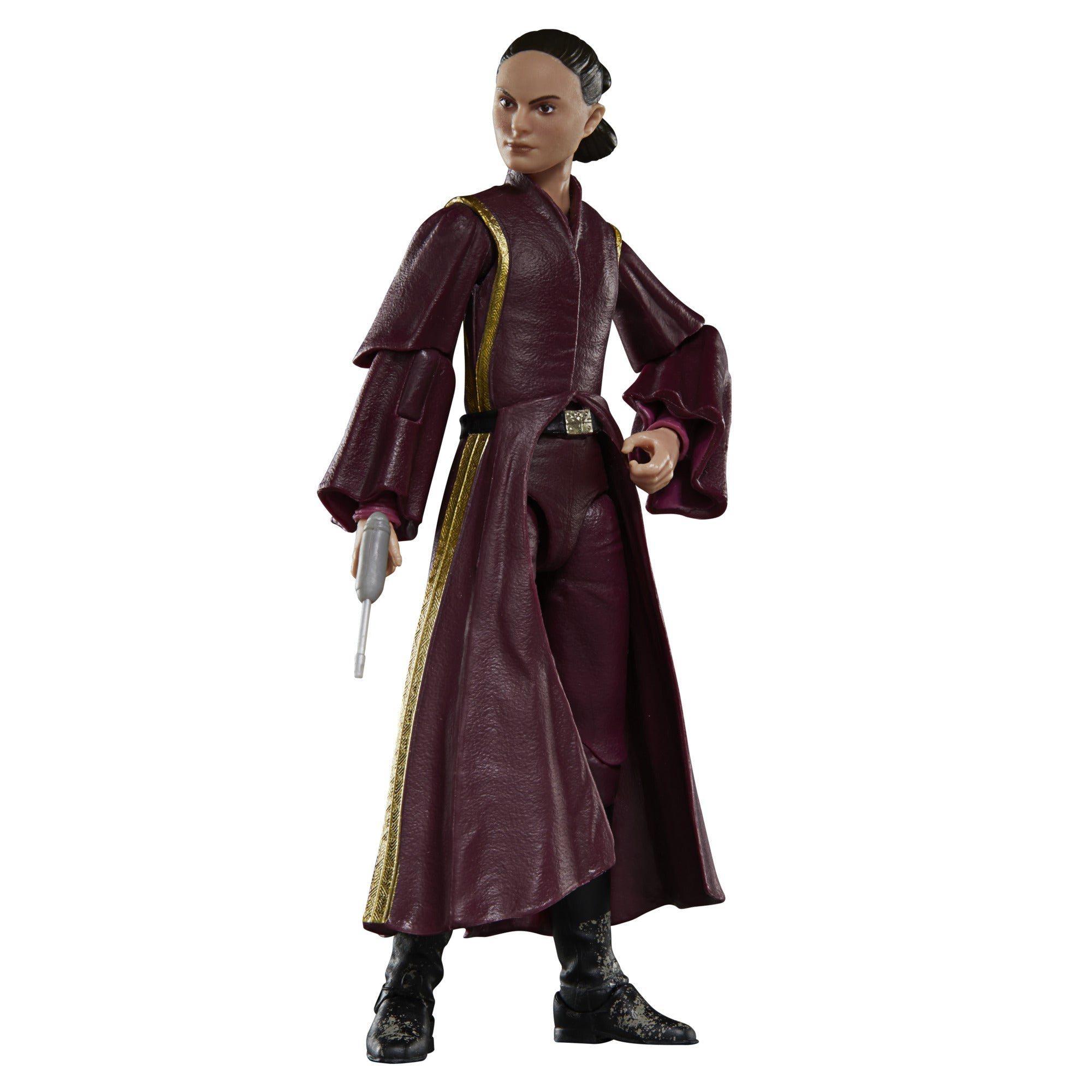 Figurka Star Wars, Padmé Amidala, w bordowej szacie i z pistoletem.