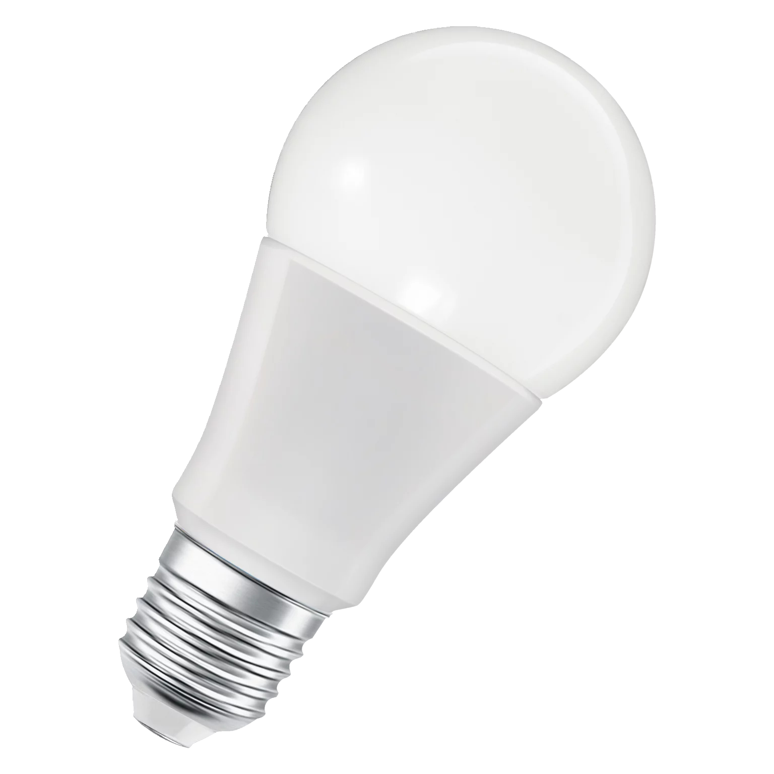Una lampadina bianca con base metallica.