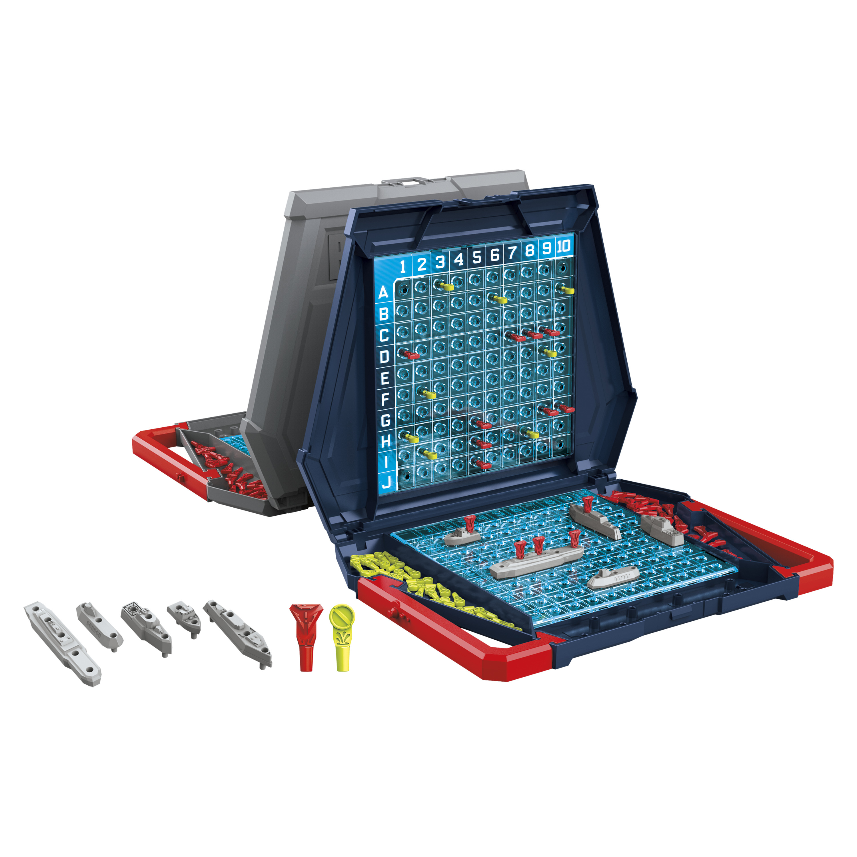Zeeslag-spelset met twee spelborden en schepen.