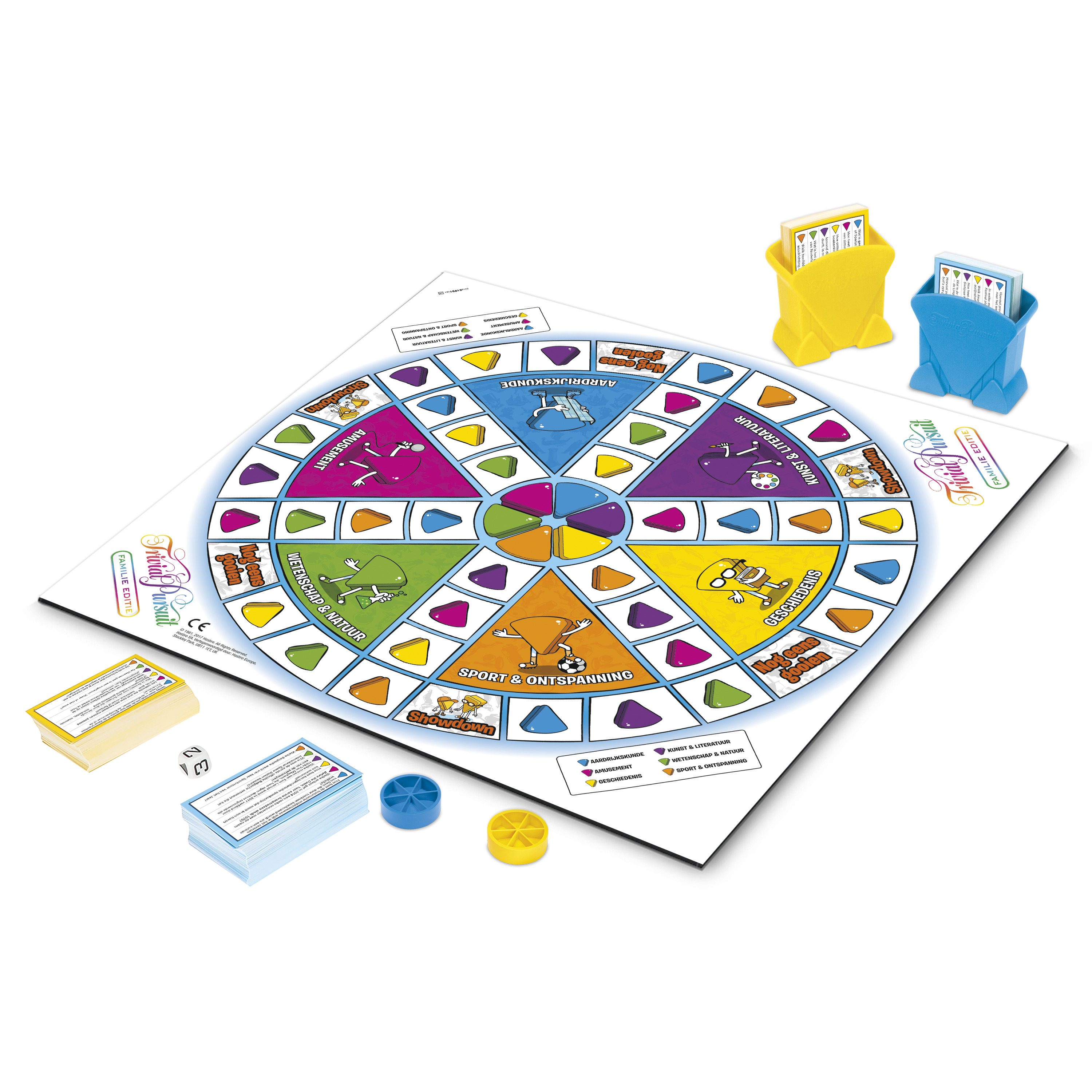 Een bordspel met een cirkelvormig bord en meerdere spelstukken.