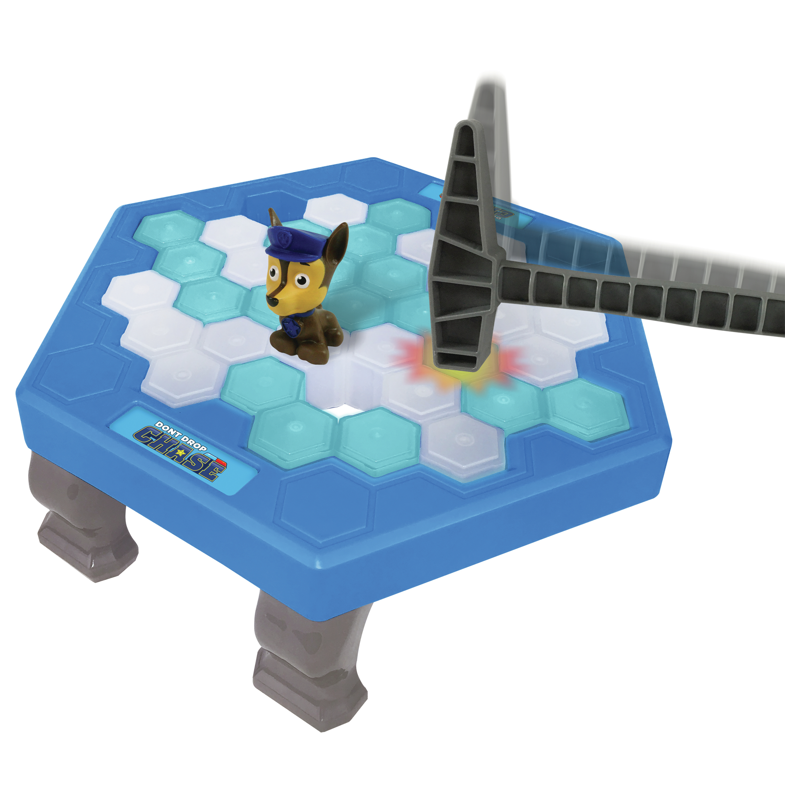 Gioco Paw Patrol, Chase su un tavolo esagonale blu, con un martello.