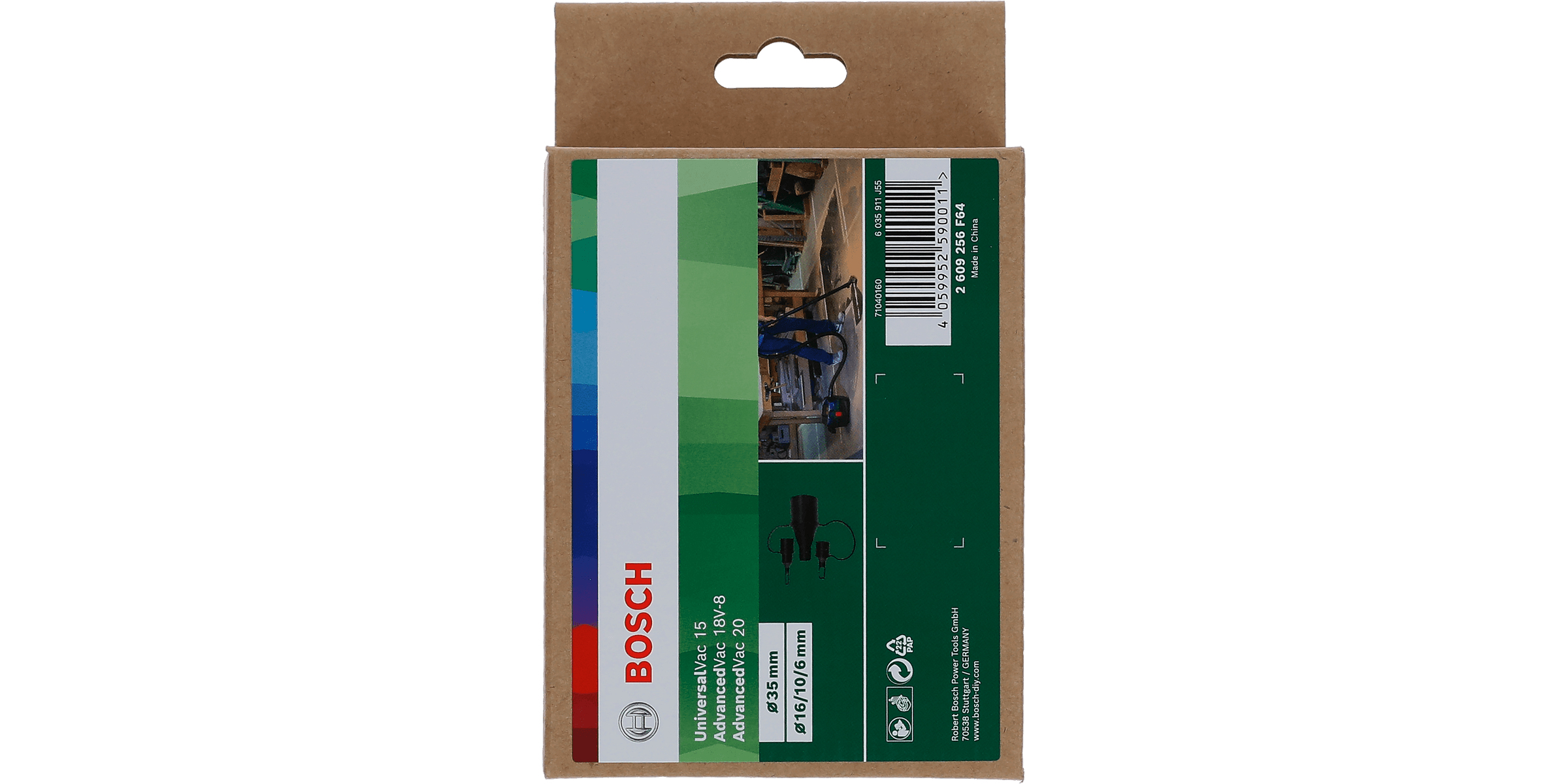 Kartownica z tekstem i obrazem odkurzacza. Białe tło.