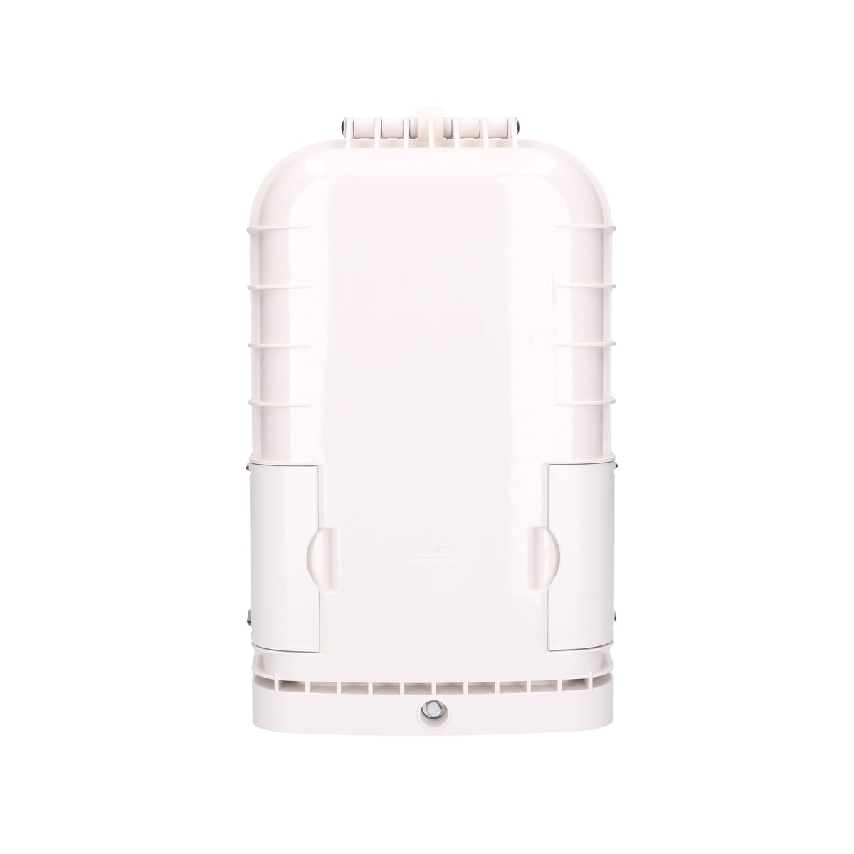 Białe prostokątne urządzenie. Ma dwa drzwi i mały otwór na dole.