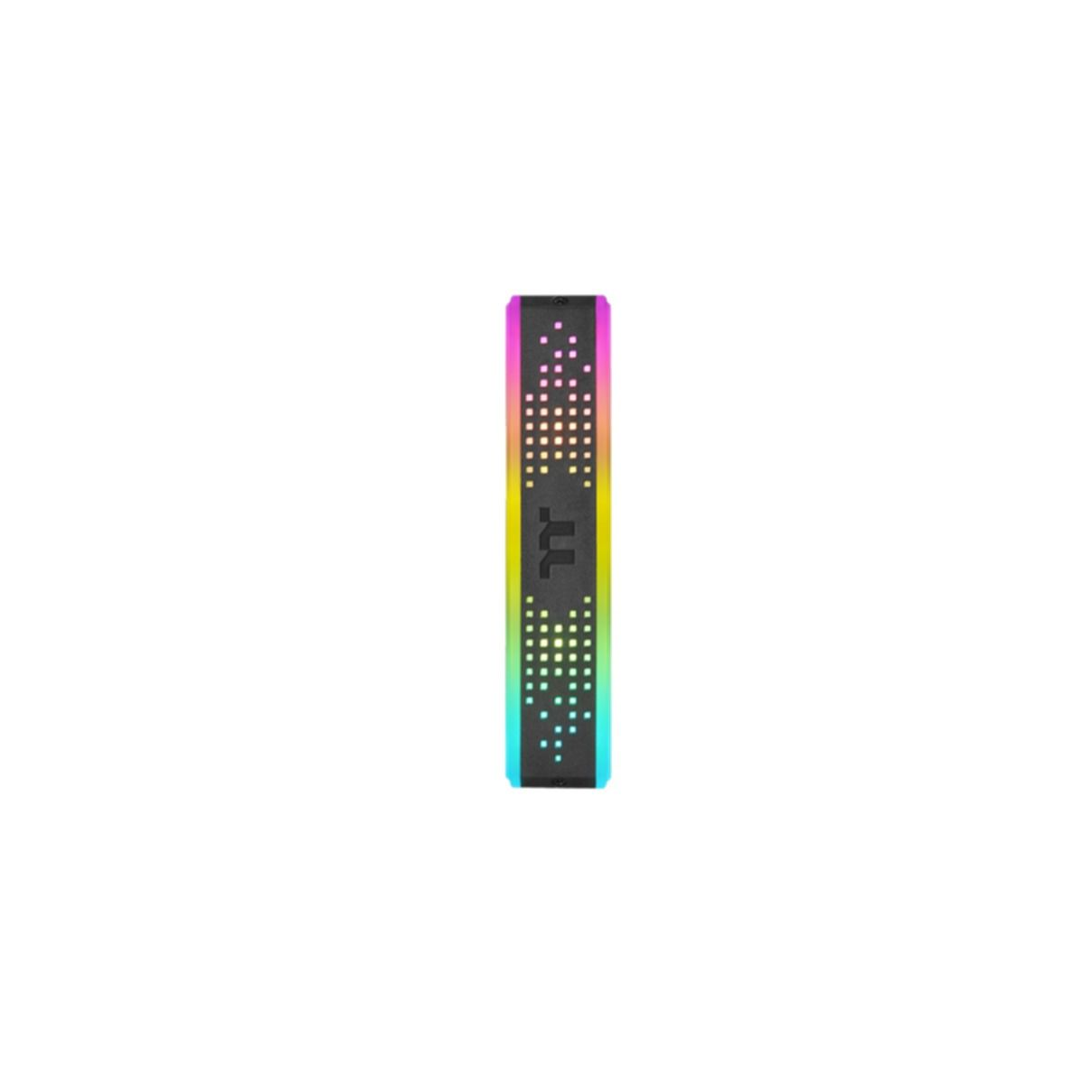 Black LED strip with rainbow colors.
