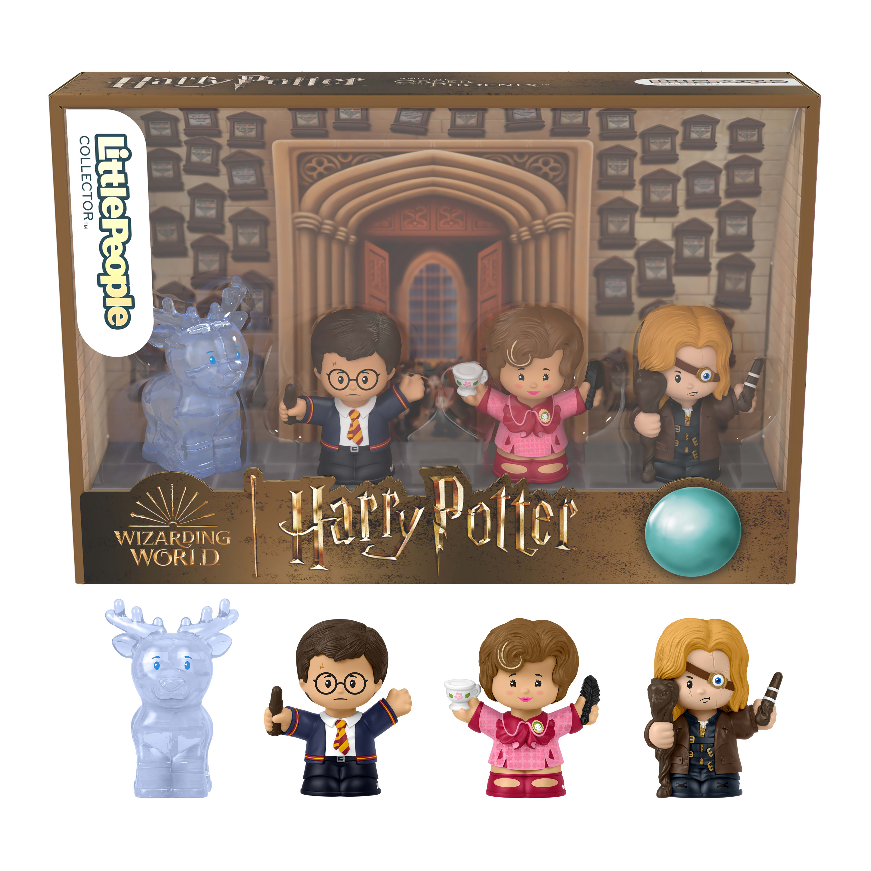 Zestaw Harry Potter Little People. Zawiera figurki i tło Hogwartu.