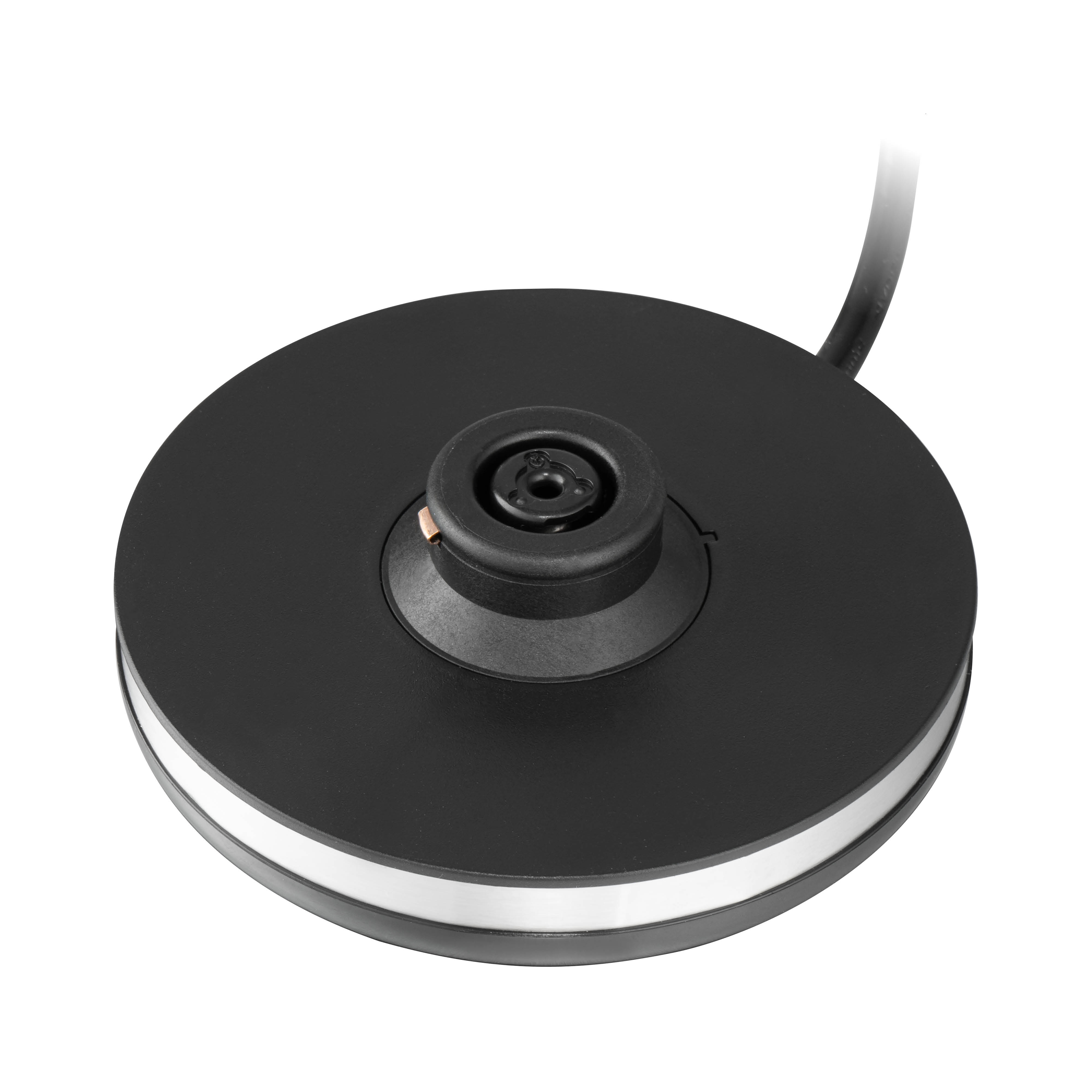 Black base for a kettle. Has a silver ring and a place to plug the kettle.