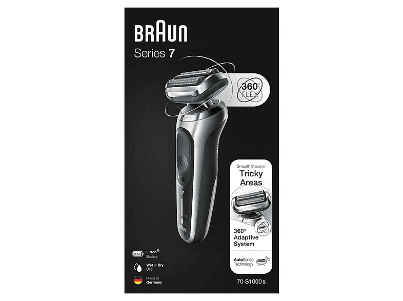 BRAUN Seri 7 S1000s Kablosuz Tıraş Makinesi Gri